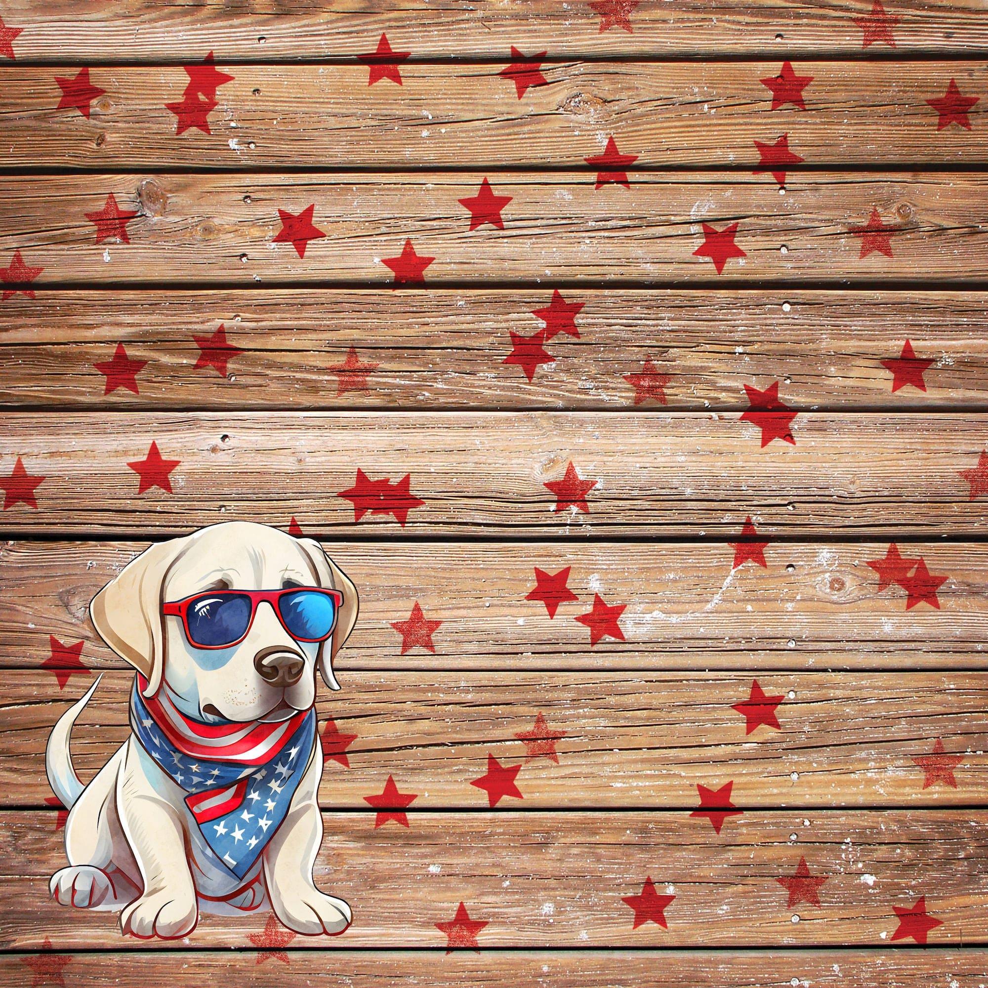 Patriotic Pups Collection Labrador Retriever 12 x 12 Double-Sided Scrapbook Paper by SSC Designs