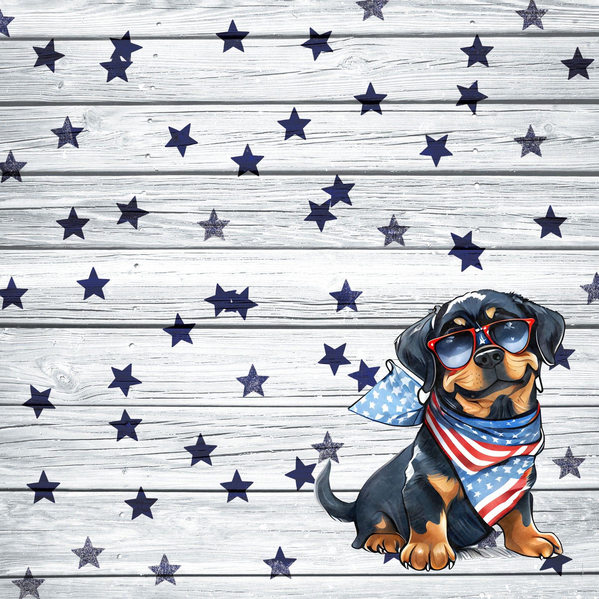 Patriotic Pups Collection Rottweiler 12 x 12 Double-Sided Scrapbook Paper by SSC Designs