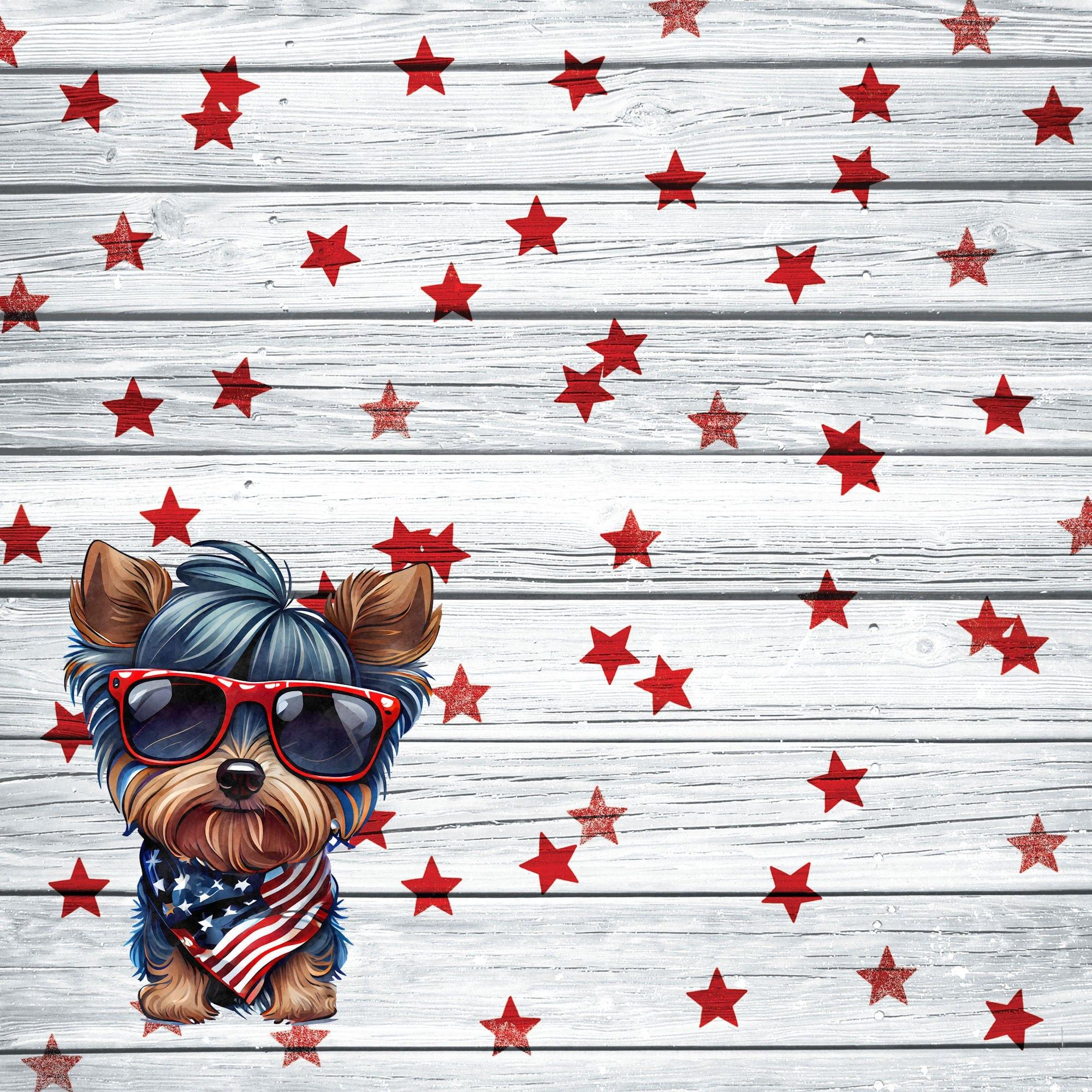 Patriotic Pups Collection Yorkshire Terrier 12 x 12 Double-Sided Scrapbook Paper by SSC Designs - Scrapbook Supply Companies