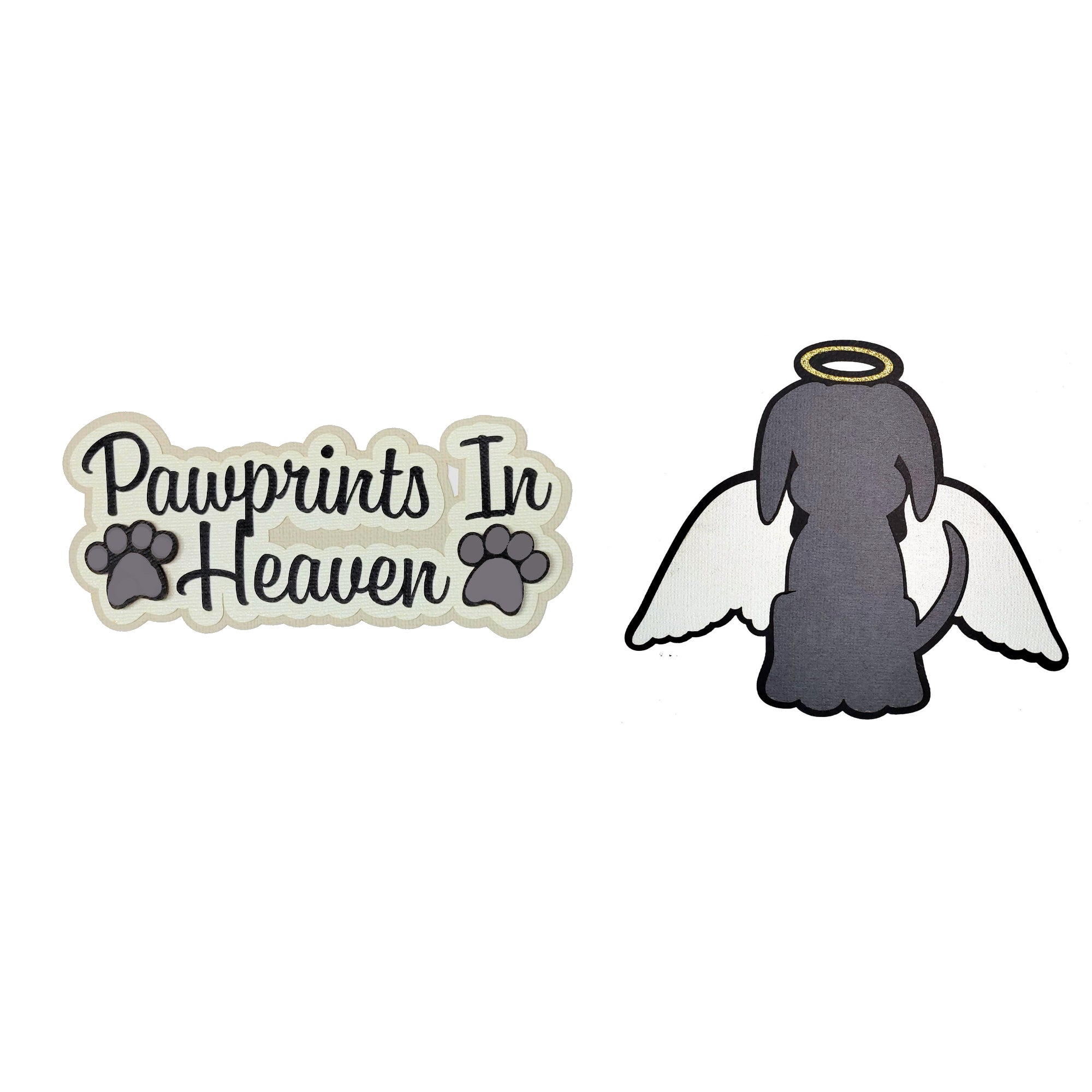 Dog Pawprints in Heaven 5 x 7 Customizable Laser Embellishment by SSC Laser Designs
