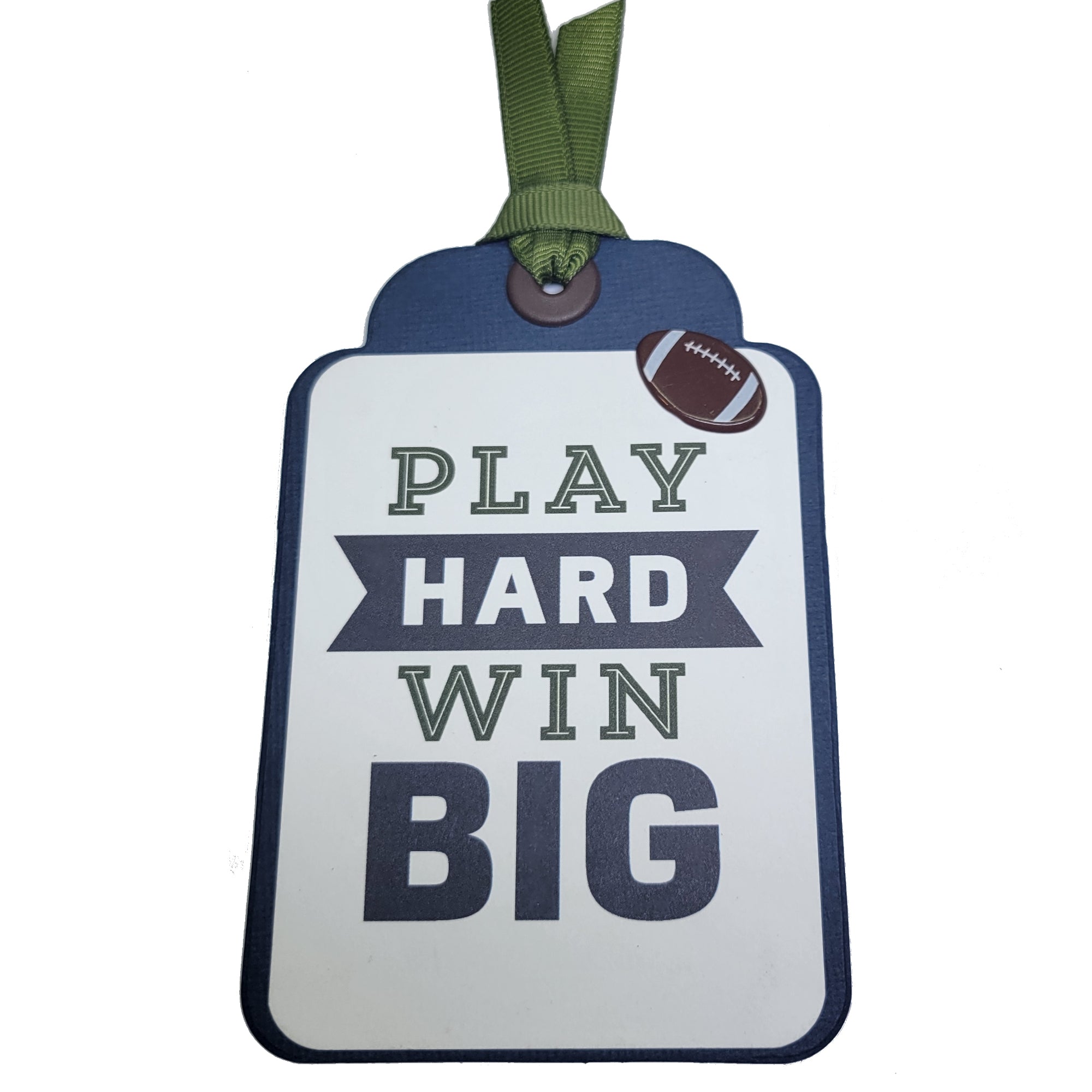 Terrific Tags Collection Play Hard Win Big 3x5 Scrapbook Tag Embellishment by SSC Designs