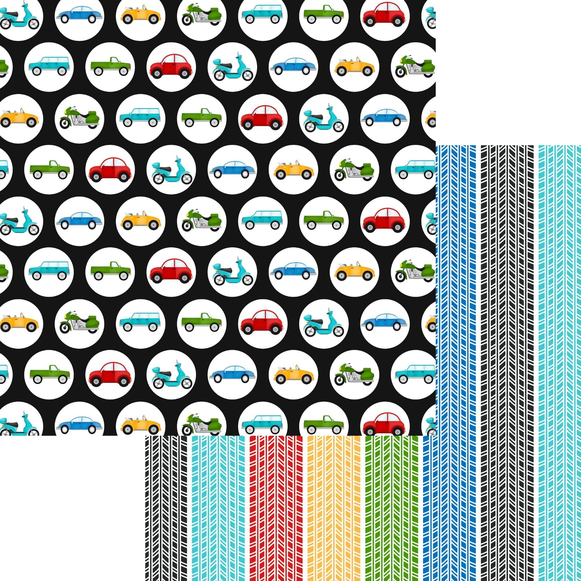 Rev Your Engine Collection Rev 'Em Up 12 x 12 Double-Sided Scrapbook Paper by SSC Designs