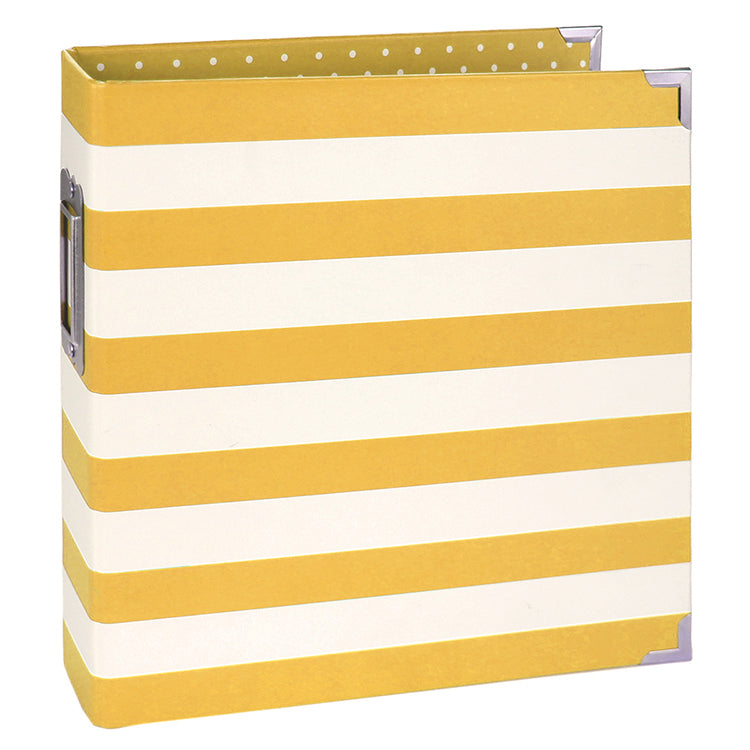 SN@P! 6 x 8 Designer 2-Ring Binder by Simple Stories - Yellow Stripe