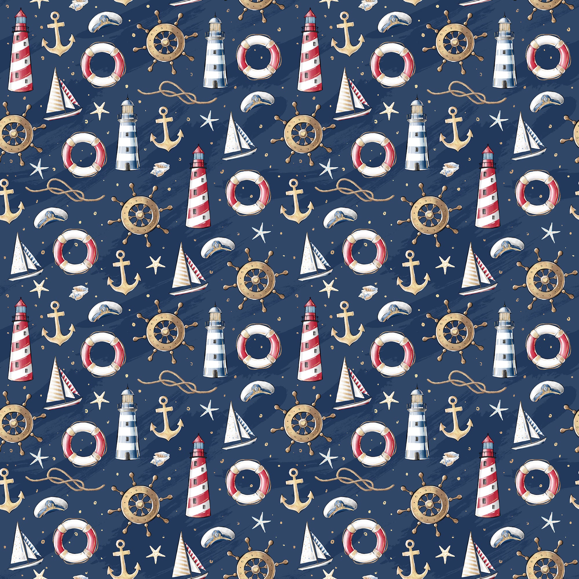 Nautical Summer Collection Oceanside Collage 12 x 12 Double-Sided Scrapbook Paper by SSC Designs