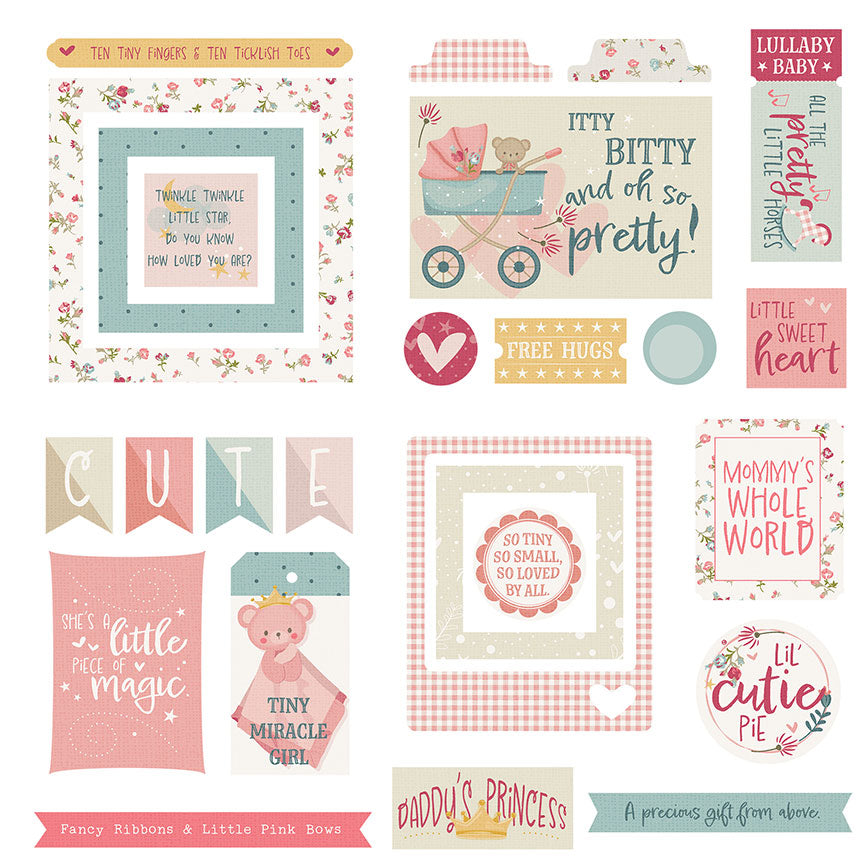 Sweet Little Princess Collection 4x8 Scrapbook Ephemera by Photo Play Paper