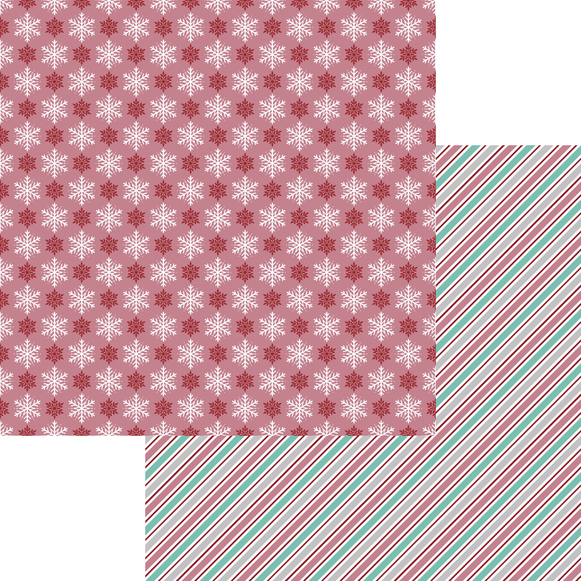 Snowflake Lane Collection Snow Much Fun 12 x 12 Double-Sided Scrapbook Paper by SSC Designs