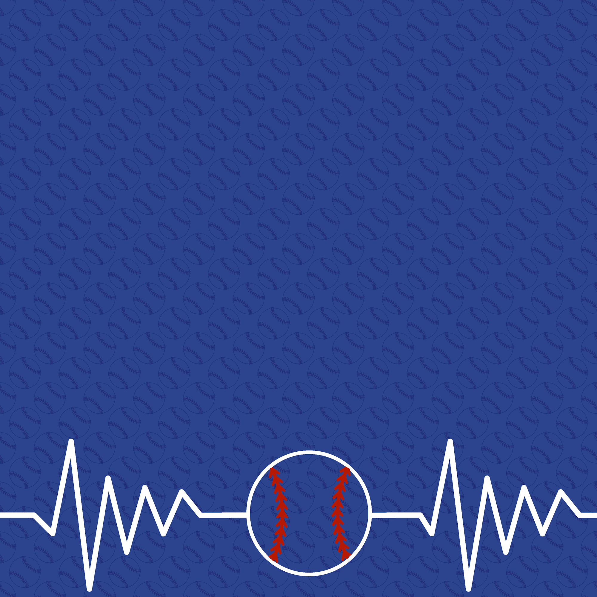 Sports Beat Collection Baseball Heartbeat 12 x 12 Double-Sided Scrapbook Paper by SSC Designs