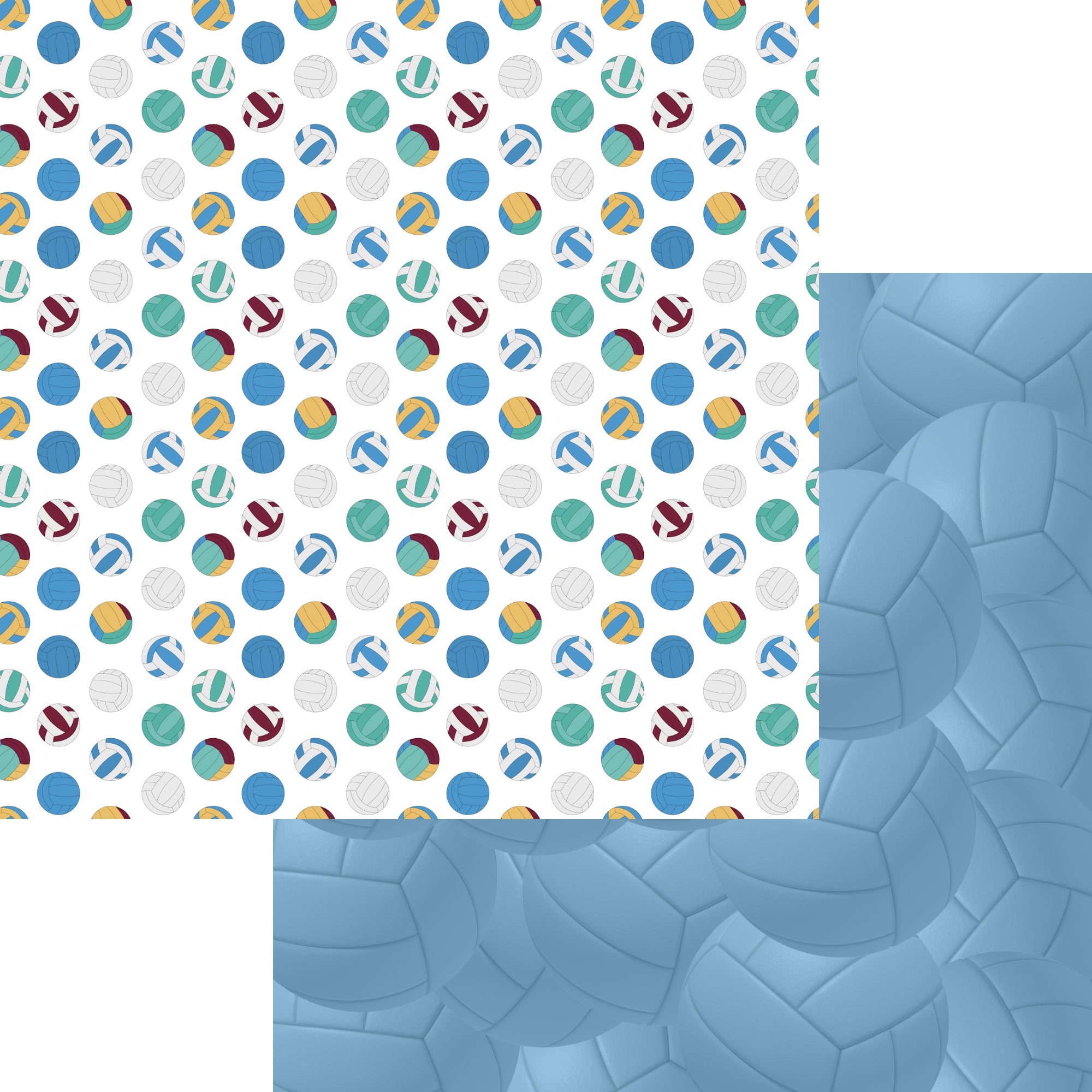 Sports Beat Collection Volleyballs 12 x 12 Double-Sided Scrapbook Paper by SSC Designs