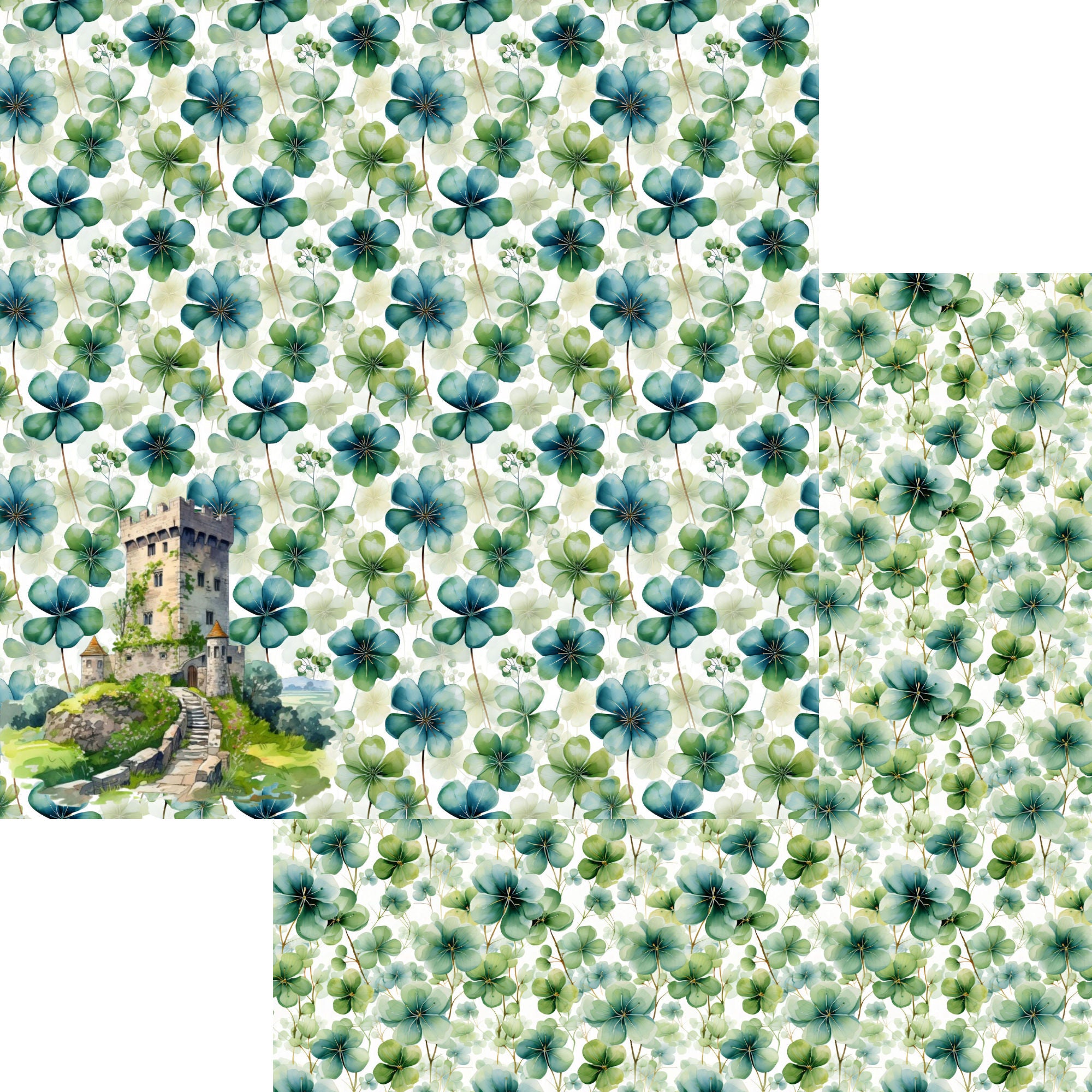 St. Patrick's Day Collection Kiss The Blarney Stone 12 x 12 Double-Sided Scrapbook Paper by SSC Designs