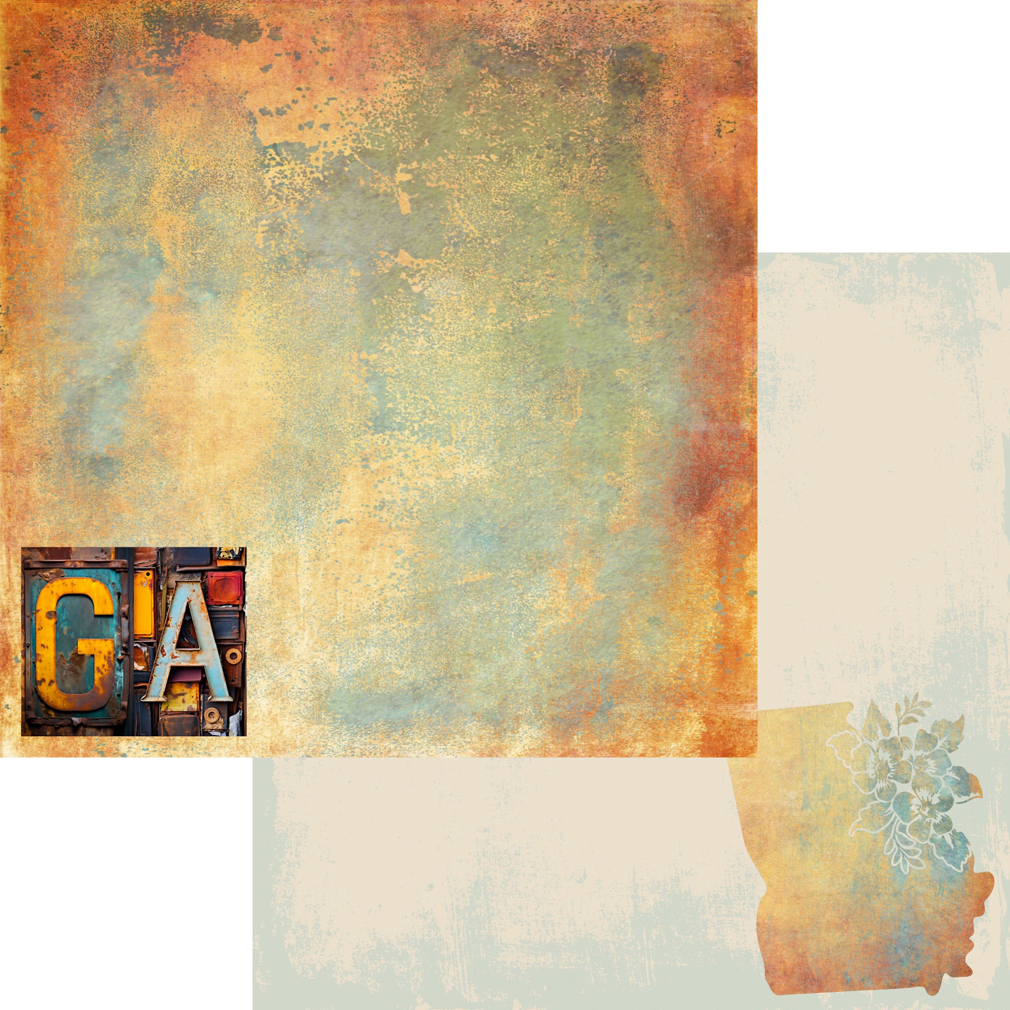 State Plates Collection Georgia 12 x 12 Double-Sided Scrapbook Paper by SSC Designs