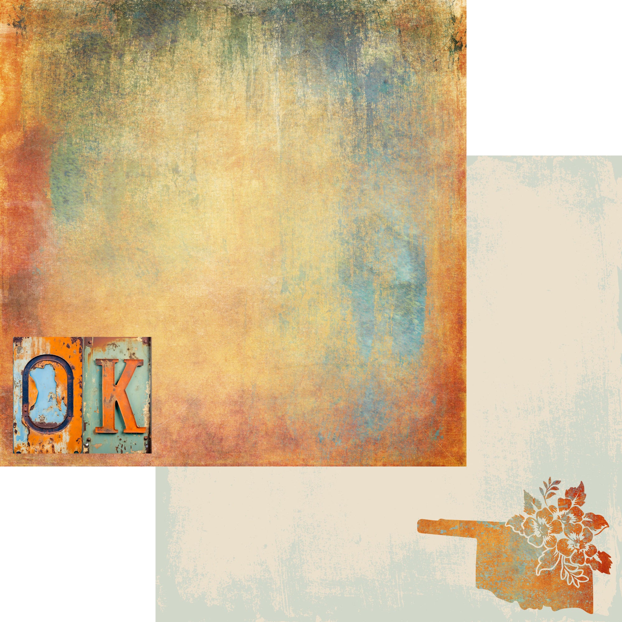 State Plates Collection Oklahoma 12 x 12 Double-Sided Scrapbook Paper by SSC Designs
