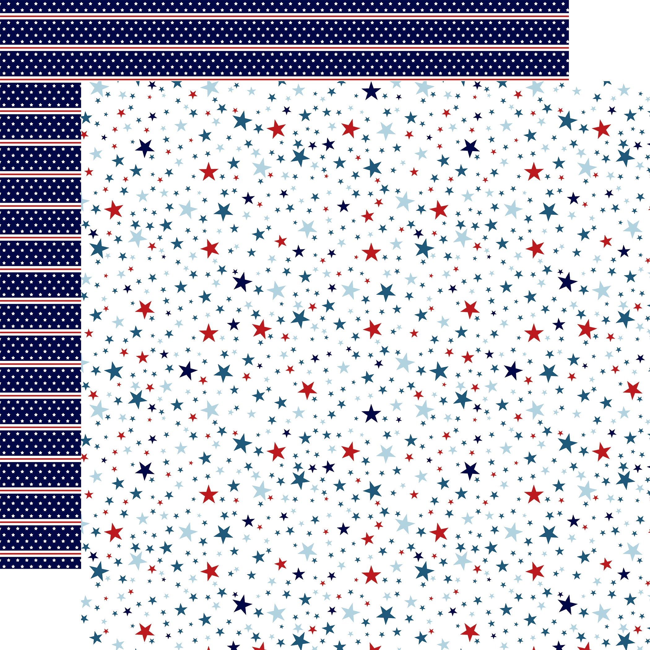 Stars and Stripes Forever Collection Spirited Stars 12 x 12 Double-Sided Scrapbook Paper by Echo Park Paper