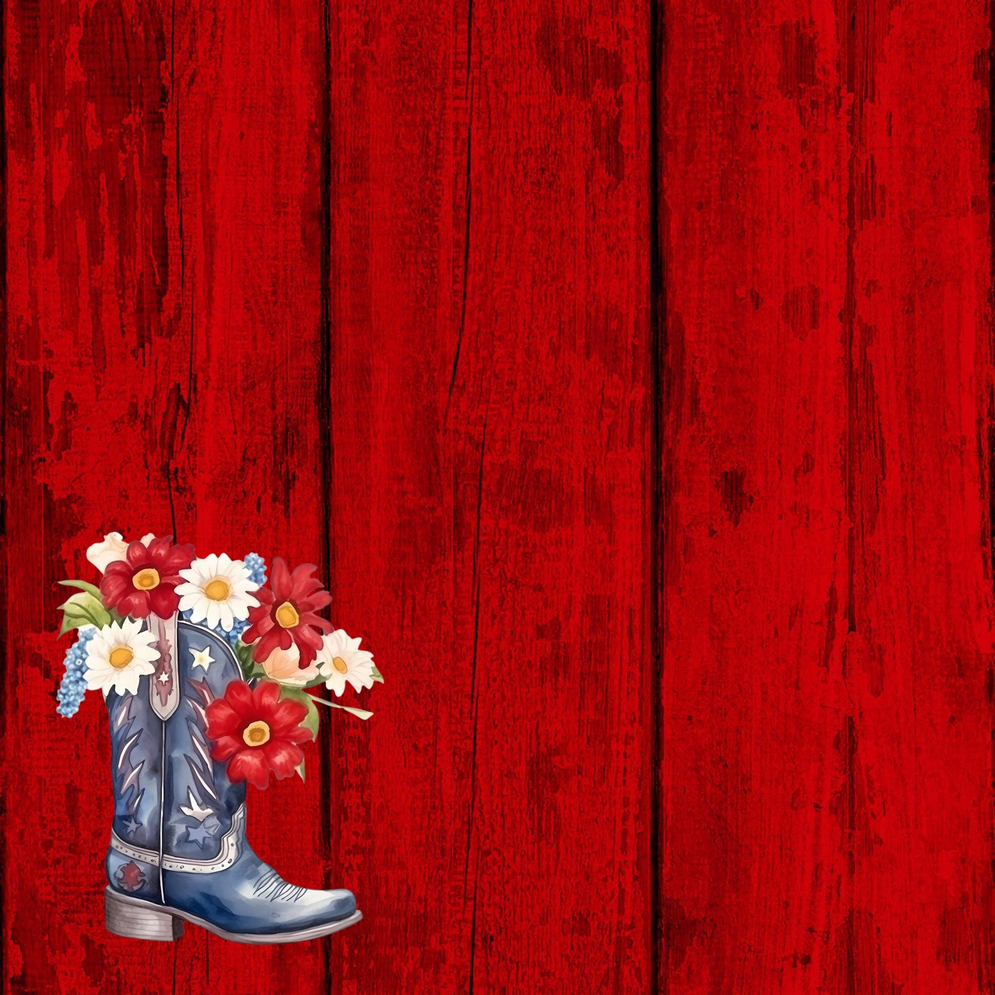 Star Spangled Spurs Collection Patriotic Party 12 x 12 Double-Sided Scrapbook Paper by SSC Designs