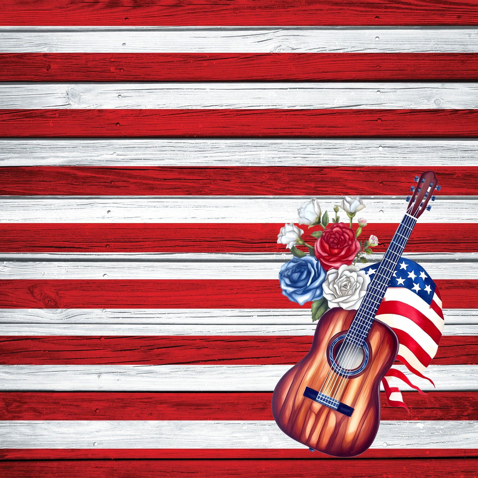 Star Spangled Spurs Collection Patriotic Party 12 x 12 Double-Sided Scrapbook Paper by SSC Designs