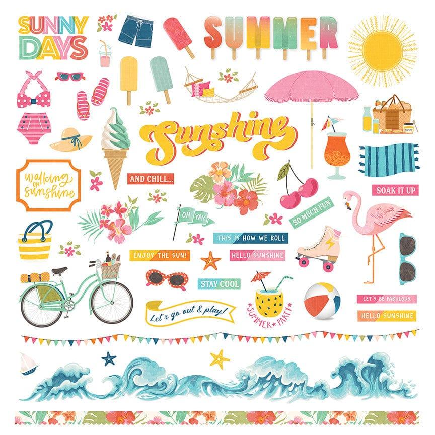 Sweet Sunshine Collection 12 x 12 Scrapbook Sticker Sheet by Photo Play Paper - Scrapbook Supply Companies
