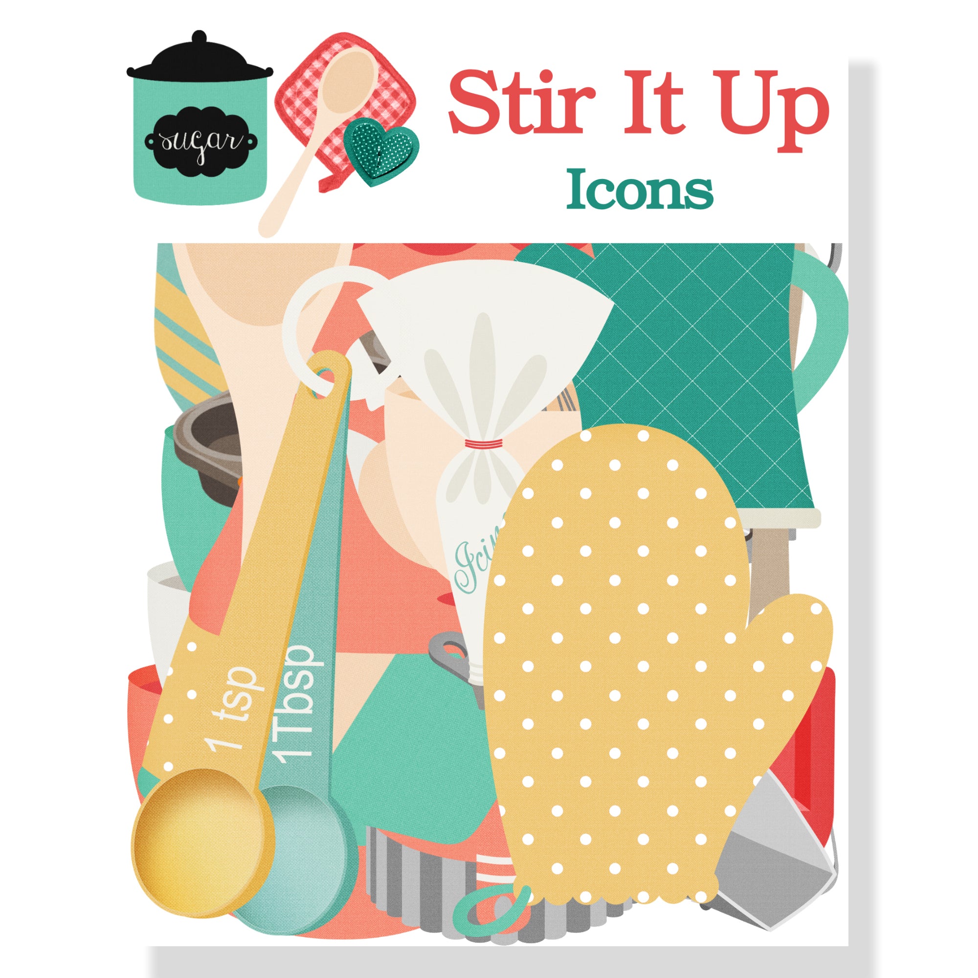 Stir It Up Collection Laser Cut Scrapbook Ephemera Embellishments by SSC Designs