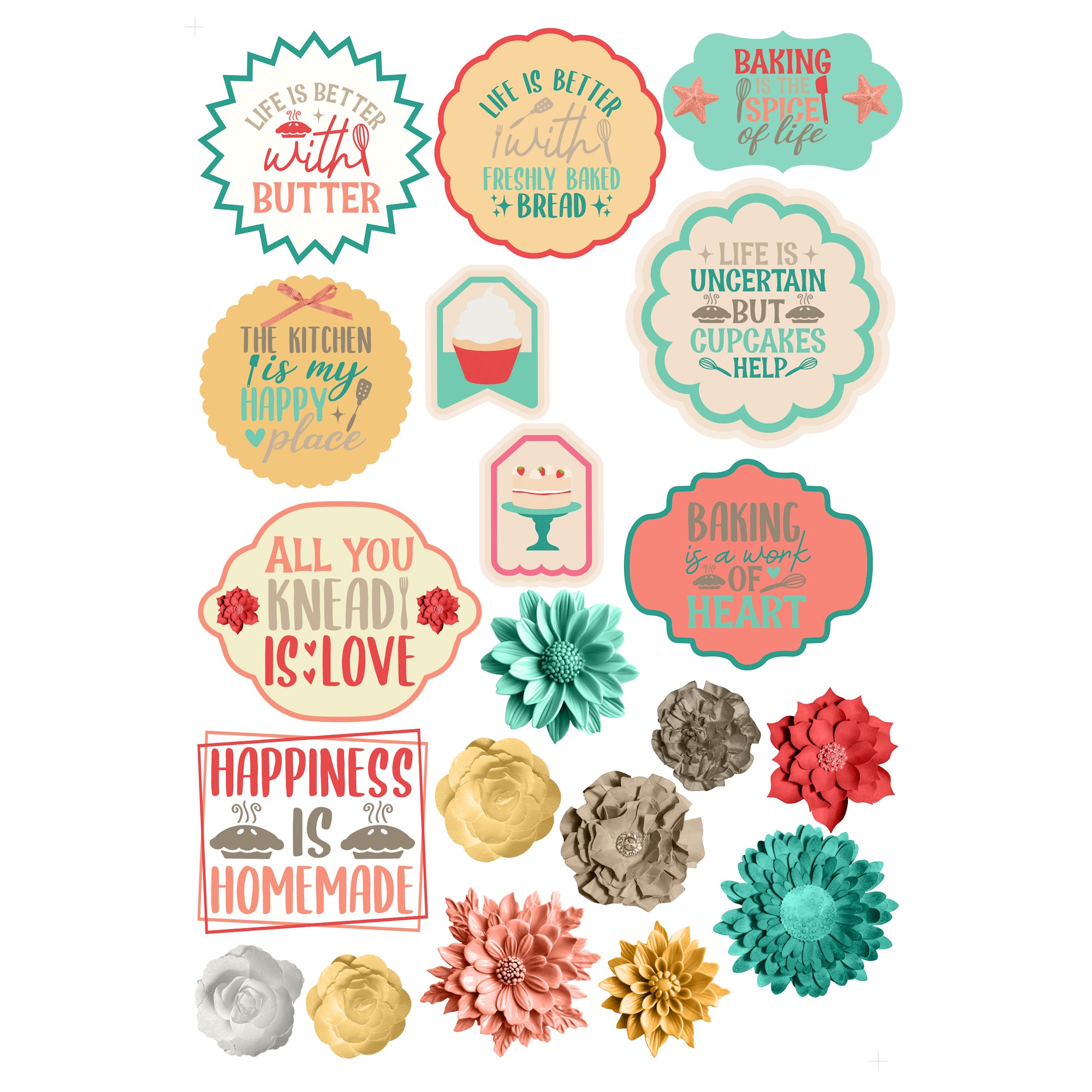 Stir It Up Collection Laser Cut Scrapbook Words & Sayings Embellishments by SSC Designs