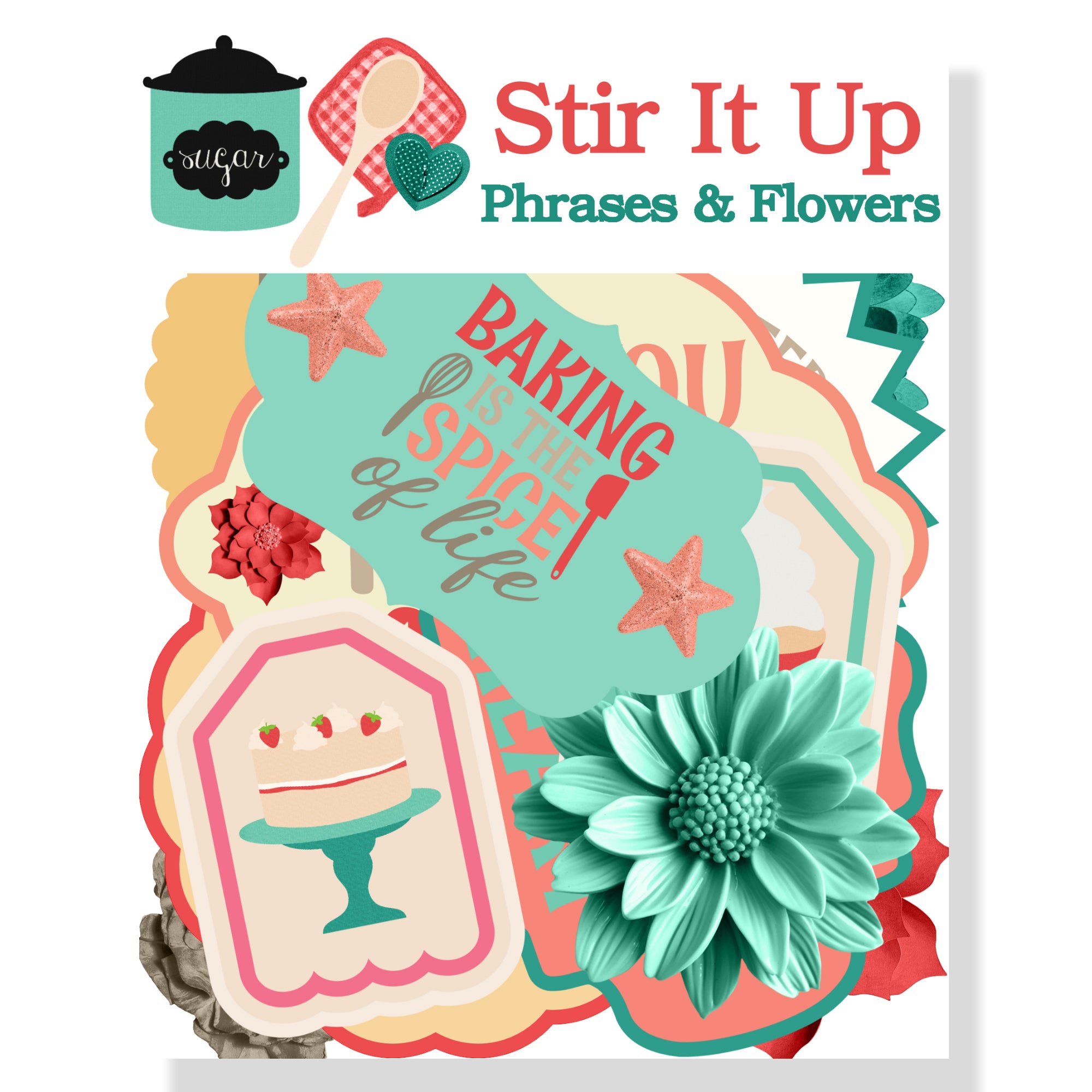 Stir It Up Collection Laser Cut Scrapbook Words & Sayings Embellishments by SSC Designs