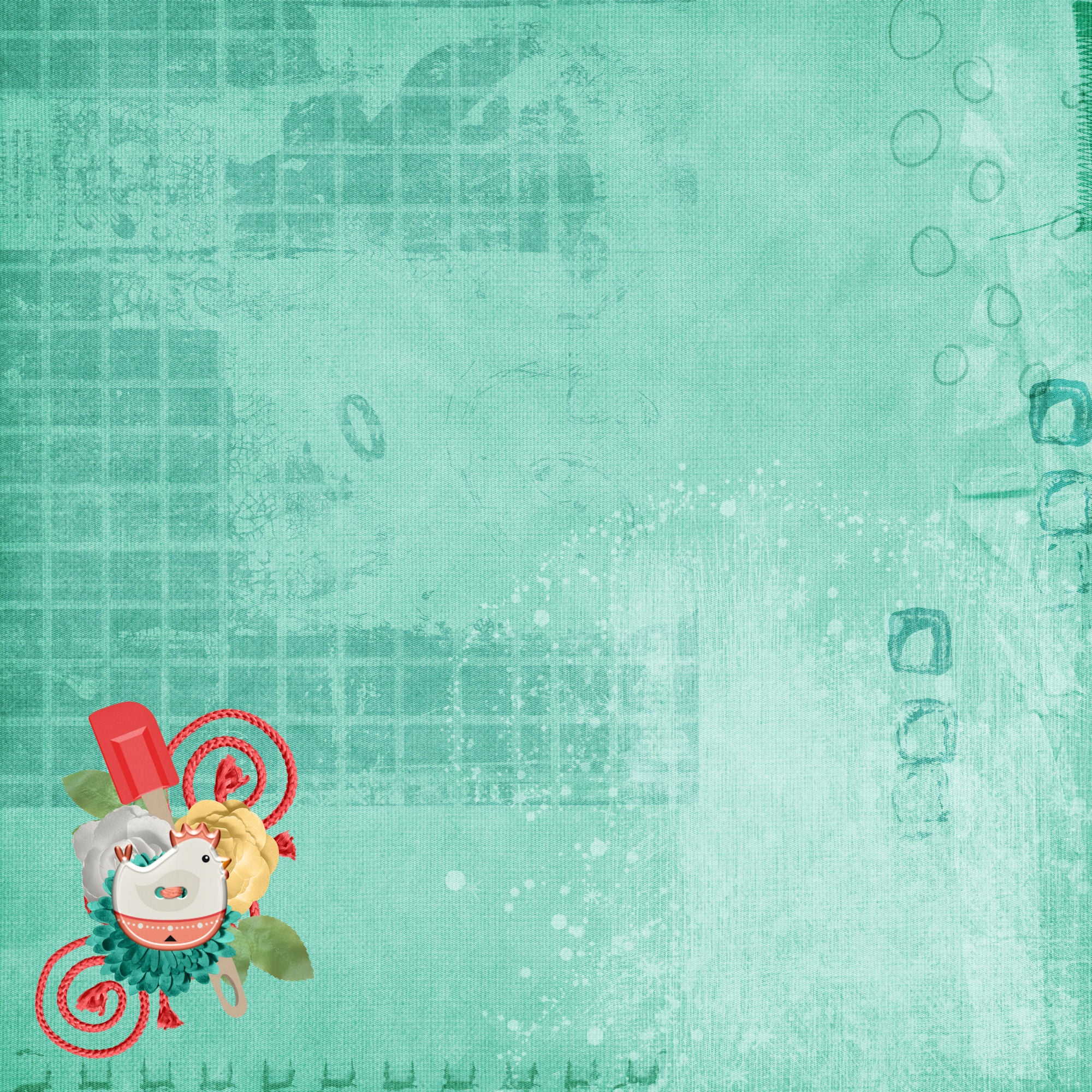 Stir It Up Collection Chicken Little 12 x 12 Double-Sided Scrapbook Paper by SSC Designs