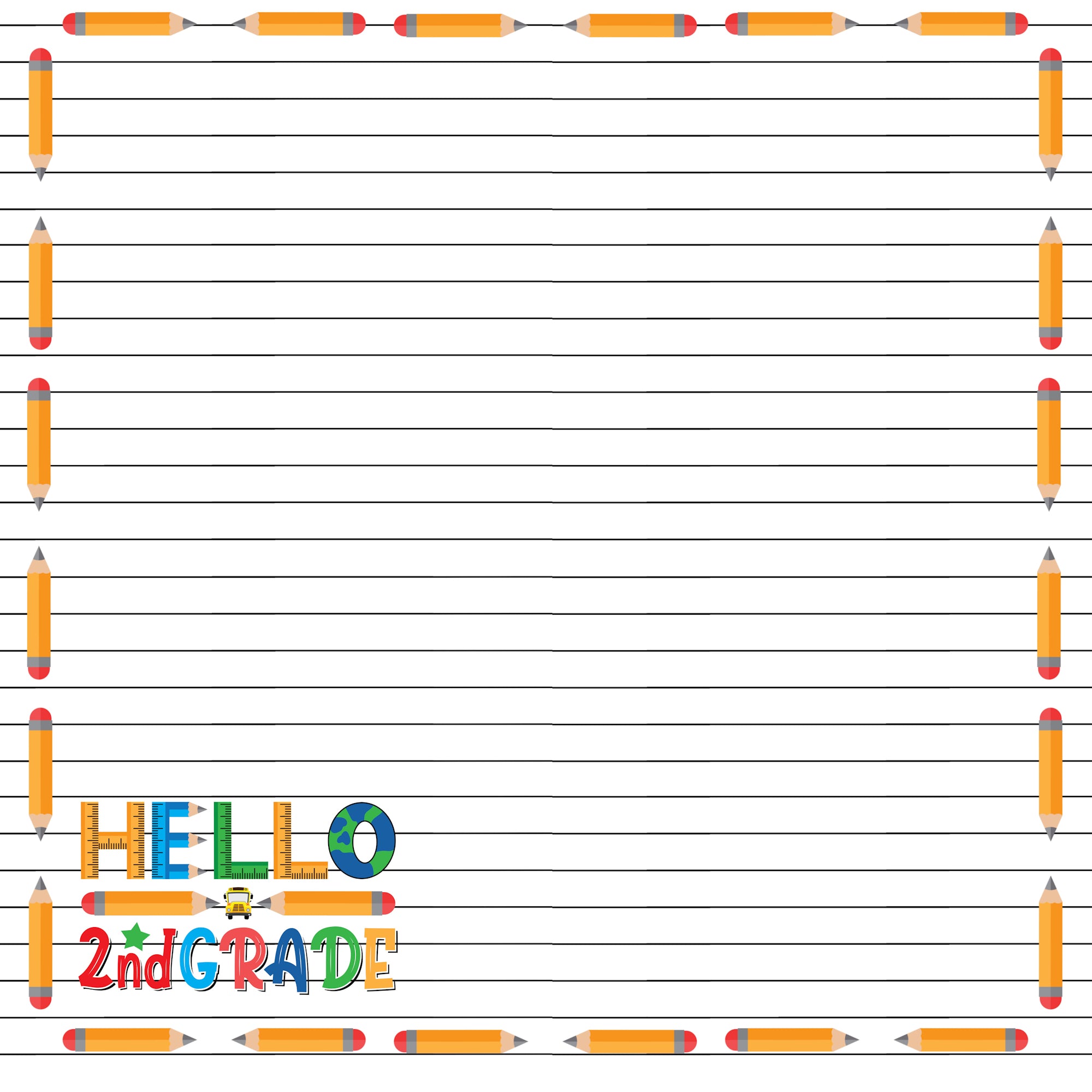School Years Collection 2nd Grade 12 x 12 Double-Sided Scrapbook Paper by SSC Designs