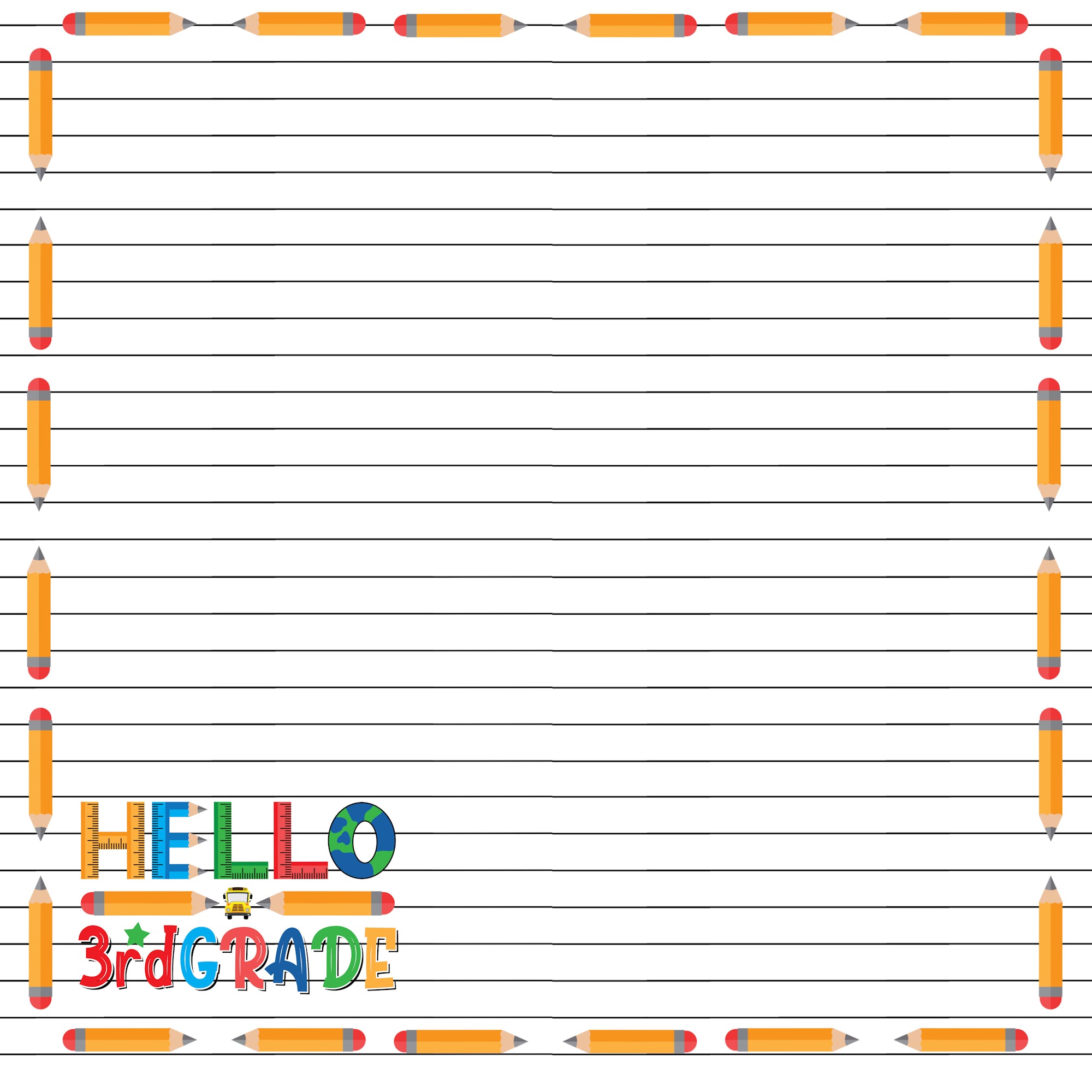 School Years Collection 3rd Grade 12 x 12 Double-Sided Scrapbook Paper by SSC Designs