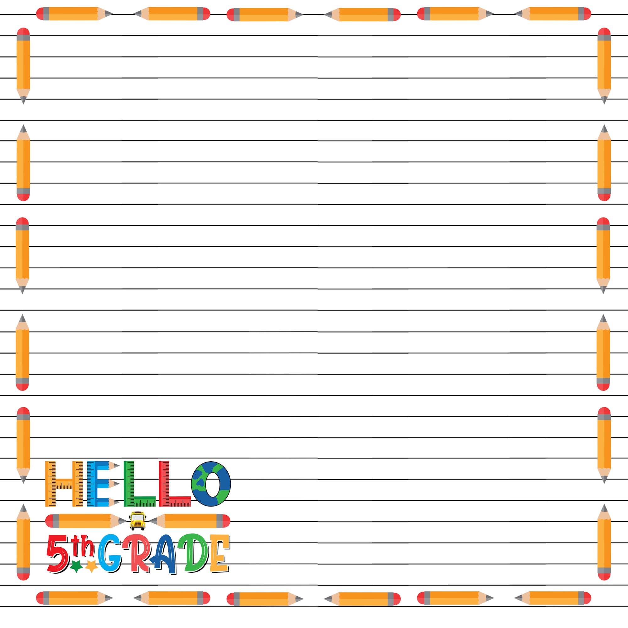 School Years Collection 5th Grade 12 x 12 Double-Sided Scrapbook Paper by SSC Designs