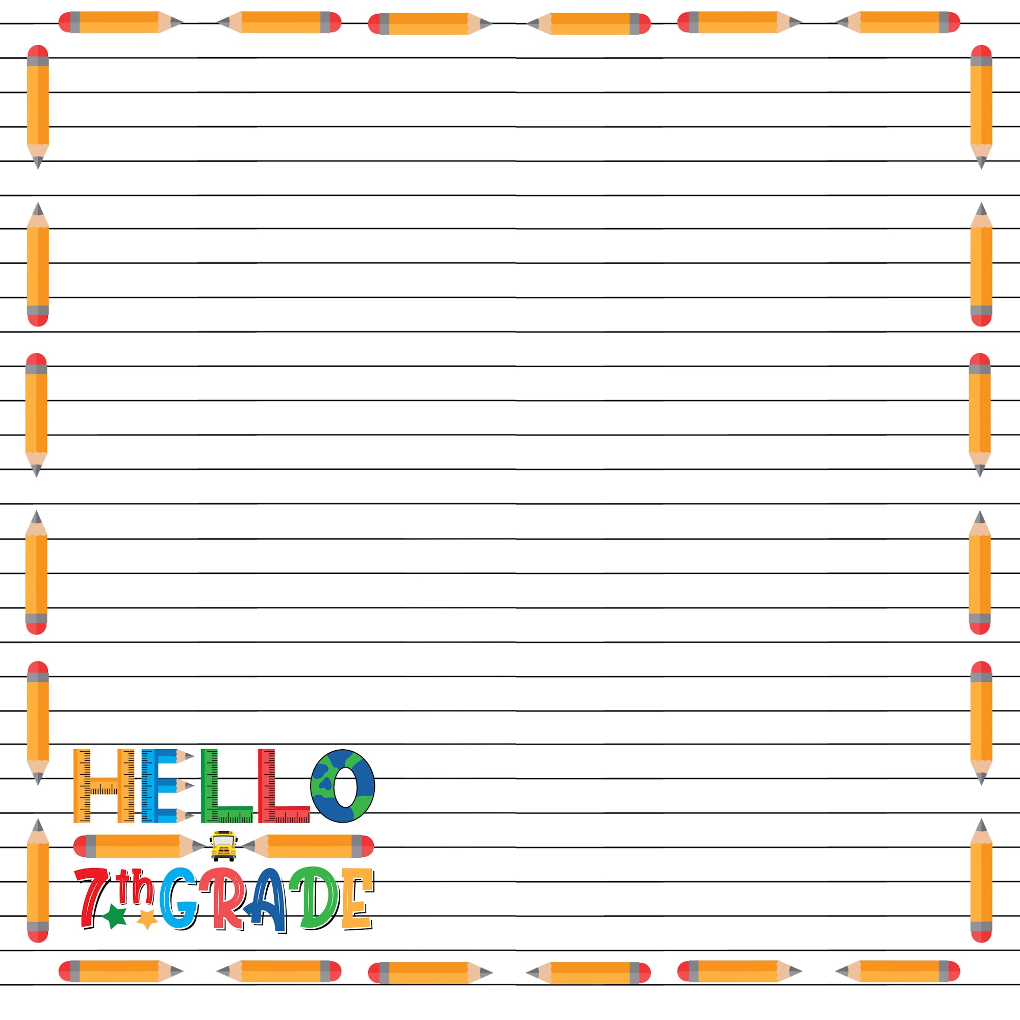 School Years Collection 7th Grade 12 x 12 Double-Sided Scrapbook Paper by SSC Designs