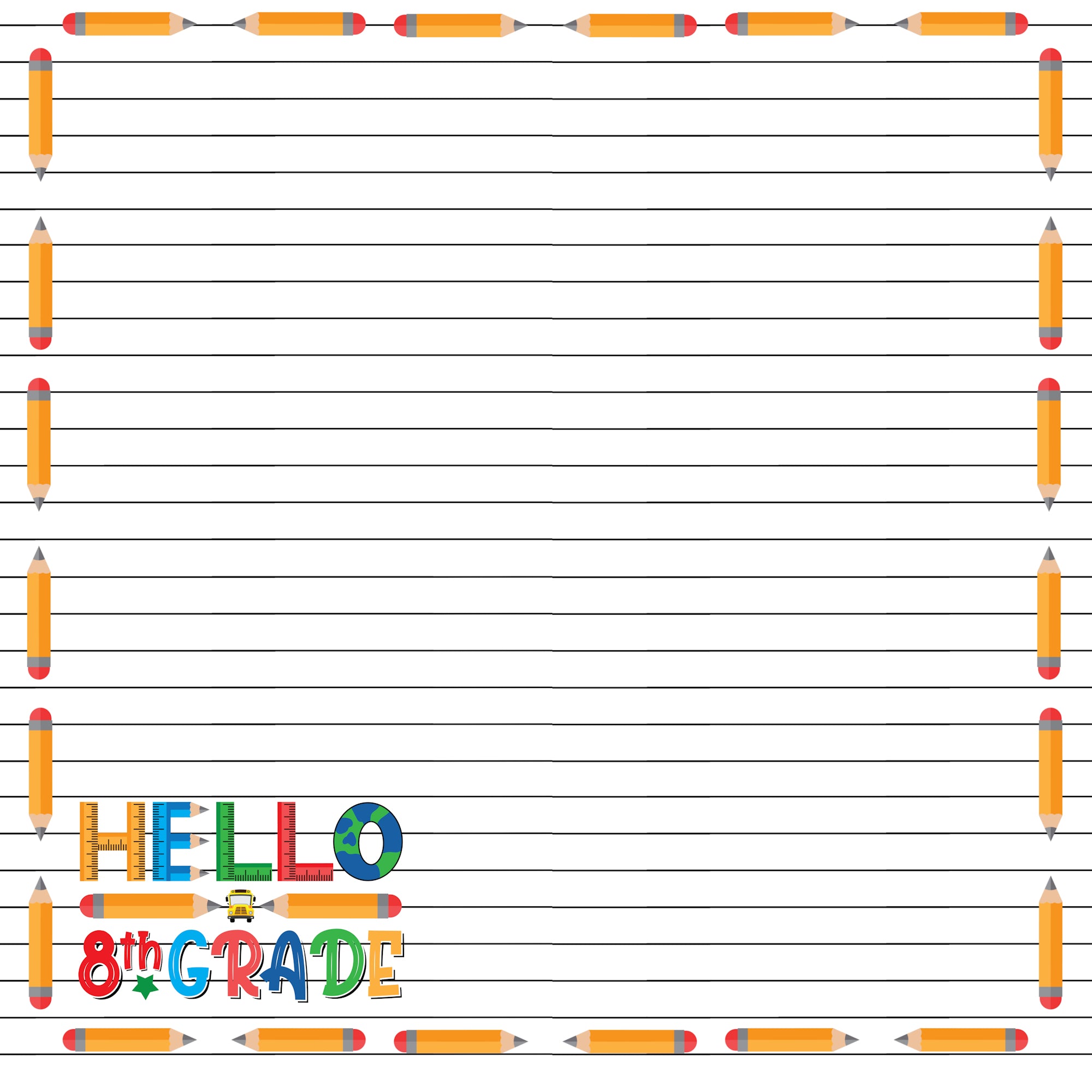 School Years Collection 8th Grade 12 x 12 Double-Sided Scrapbook Paper by SSC Designs