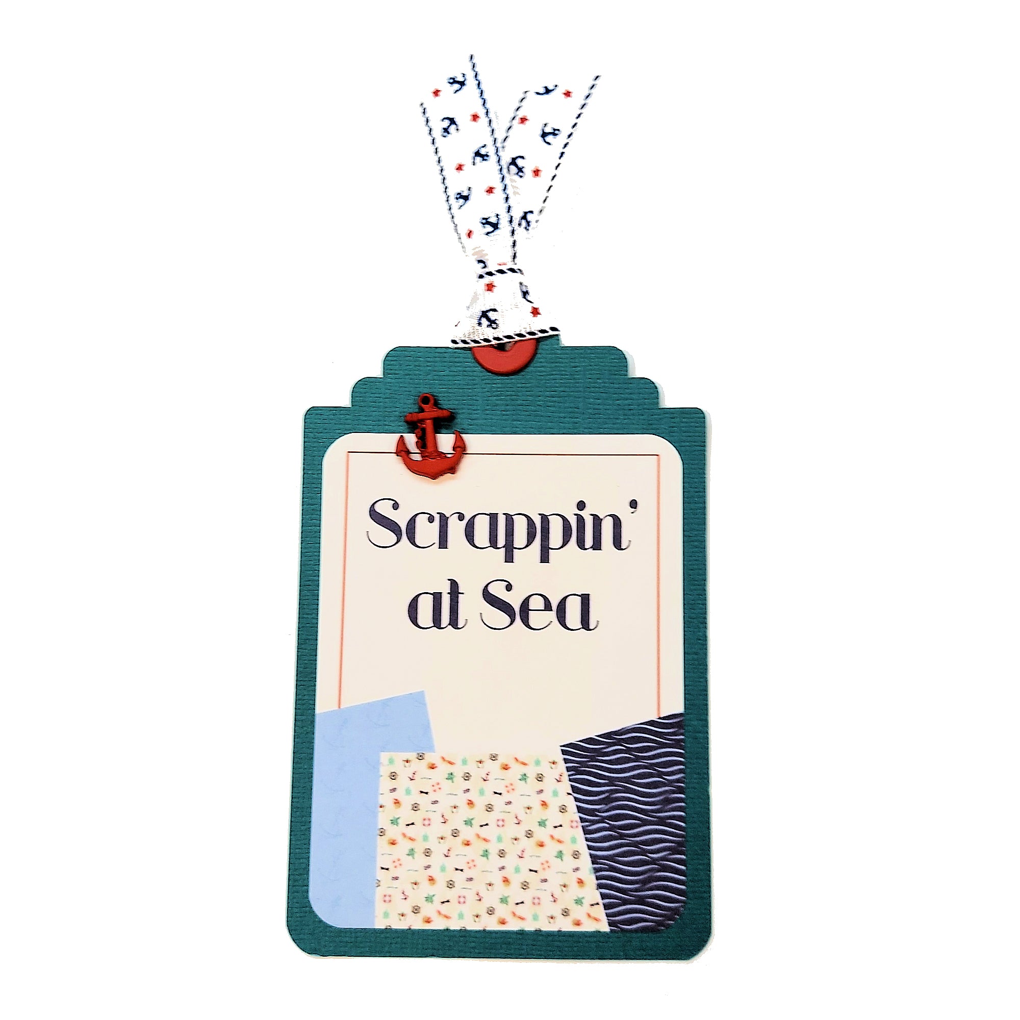 Scrappin' At Sea Tag 3 x 5 Coordinating Scrapbook Tag Embellishment by SSC Designs