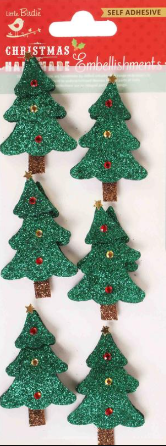 Christmas 3D Jewel Christmas Tree Holiday Embellishments by Little Birdie