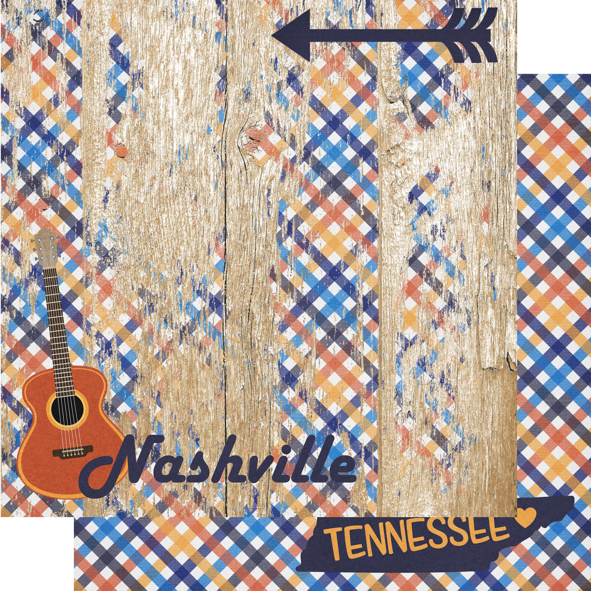 Tennessee Collection Nashville 12 x 12 Double-Sided Scrapbook Paper by SSC Designs