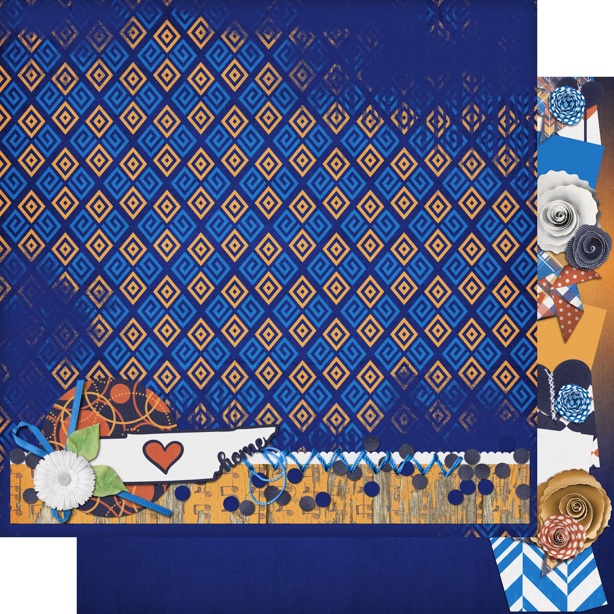 Tennessee Collection Tennessee Borders 12 x 12 Double-Sided Scrapbook Paper by SSC Designs