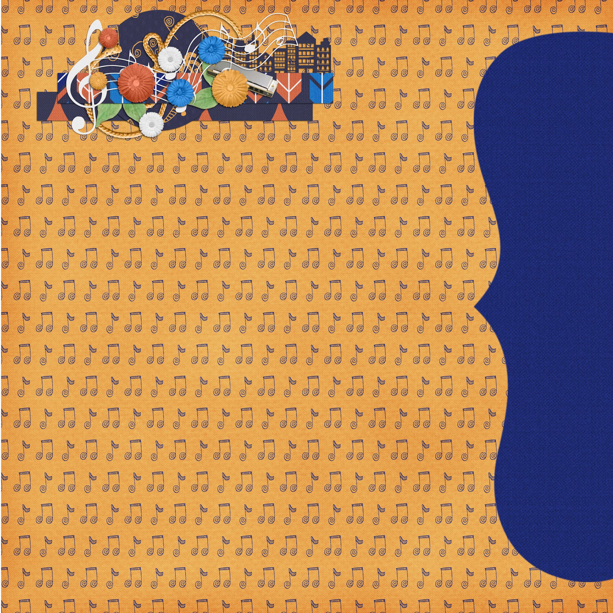 Tennessee Collection Music City 12 x 12 Double-Sided Scrapbook Paper by SSC Designs