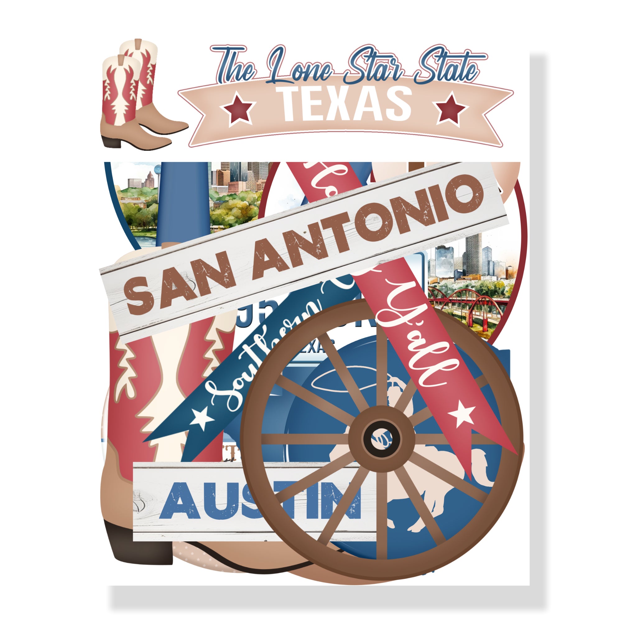 Texas Collection Laser Cut Scrapbook Ephemera Embellishments by SSC Designs