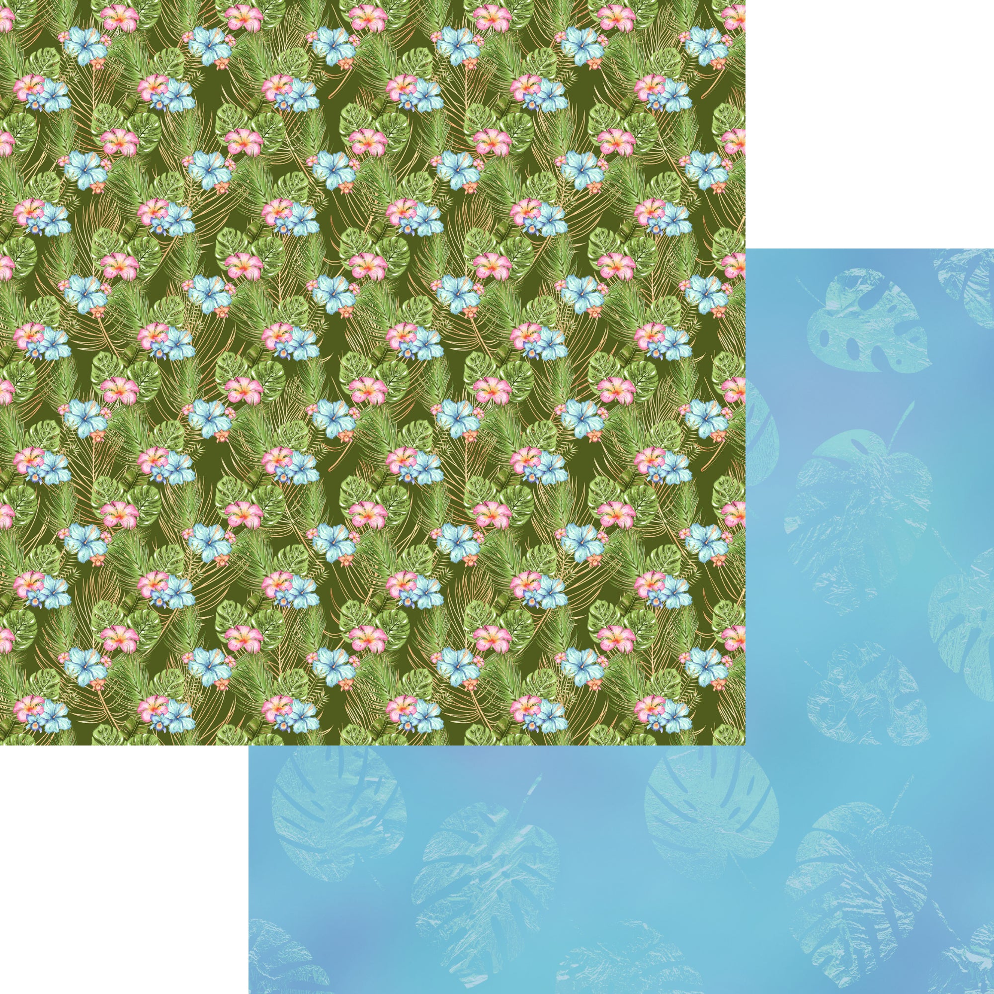 Tropical Bliss Collection Monstera 12 x 12 Double-Sided Scrapbook Paper by SSC Designs
