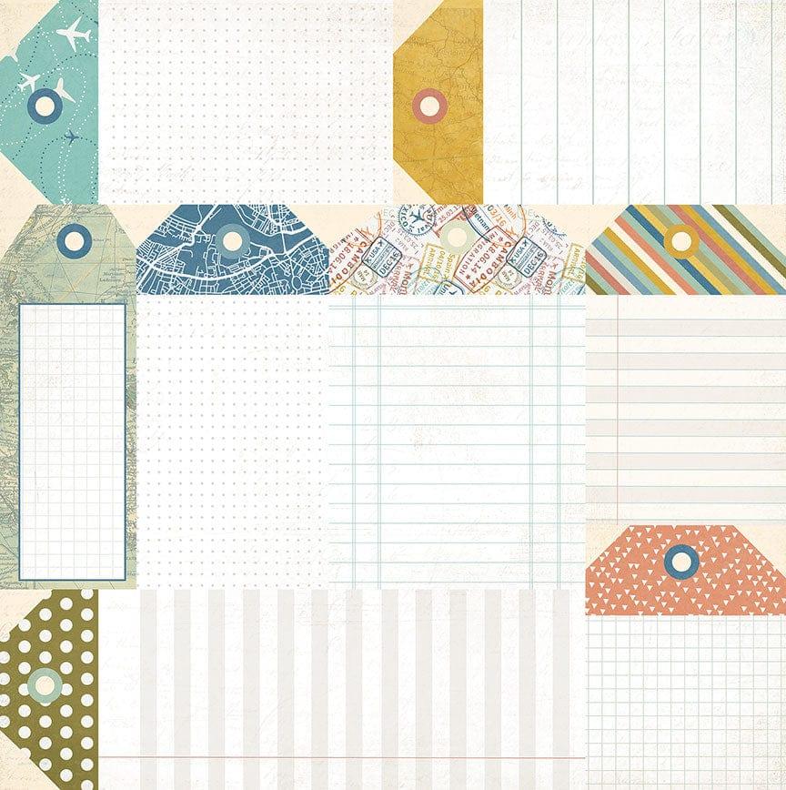 Travelogue Collection Documented 12 x 12 Double-Sided Scrapbook Paper by Photo Play Paper - Scrapbook Supply Companies