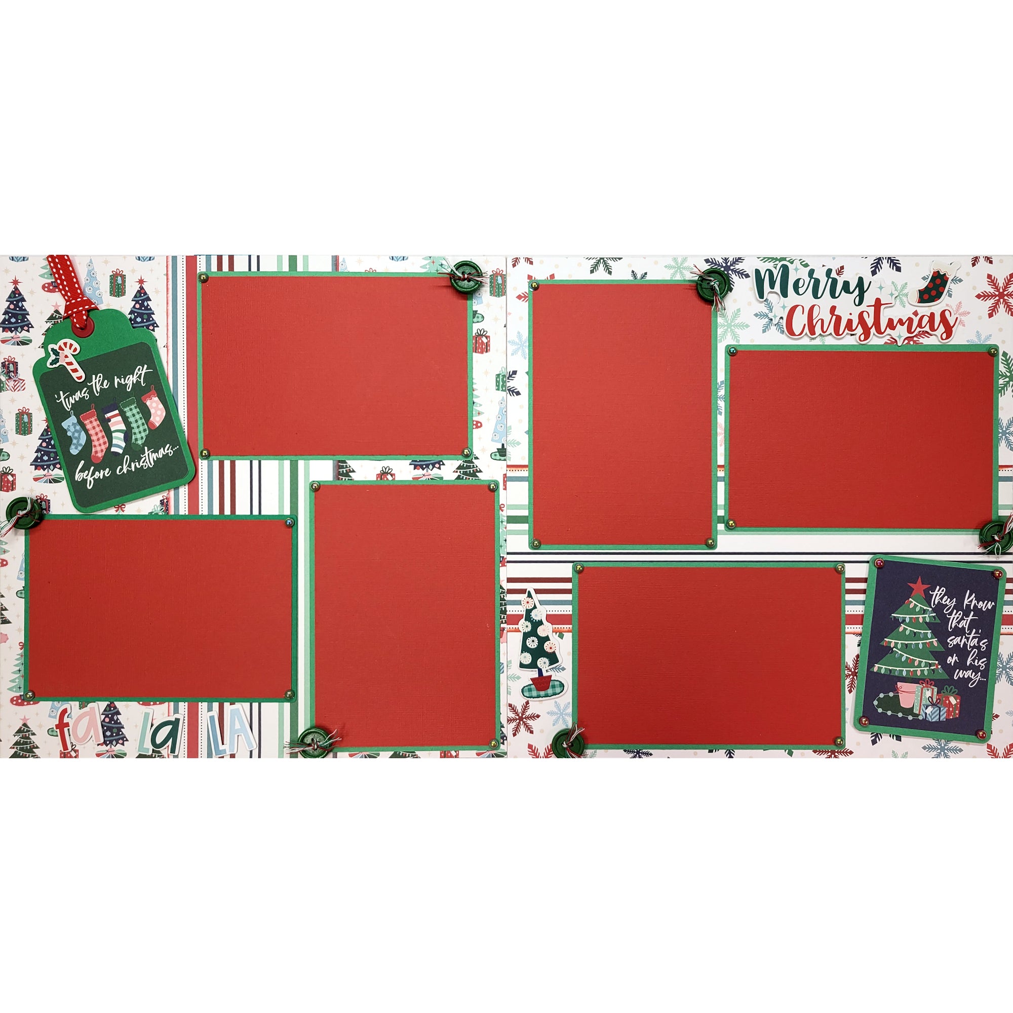 Twas The Night Before Christmas (2) - 12 x 12 Pages, Fully-Assembled & Hand-Crafted 3D Scrapbook Premade by SSC Designs