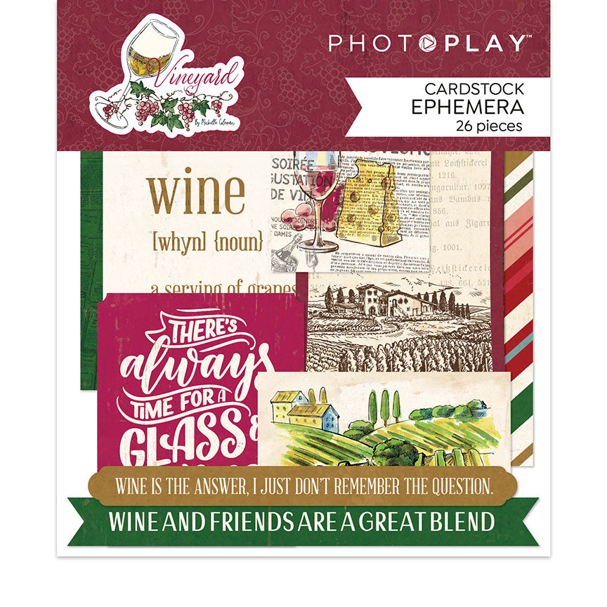 Vineyard Collection 4x8 Scrapbook Ephemera by Photo Play Paper