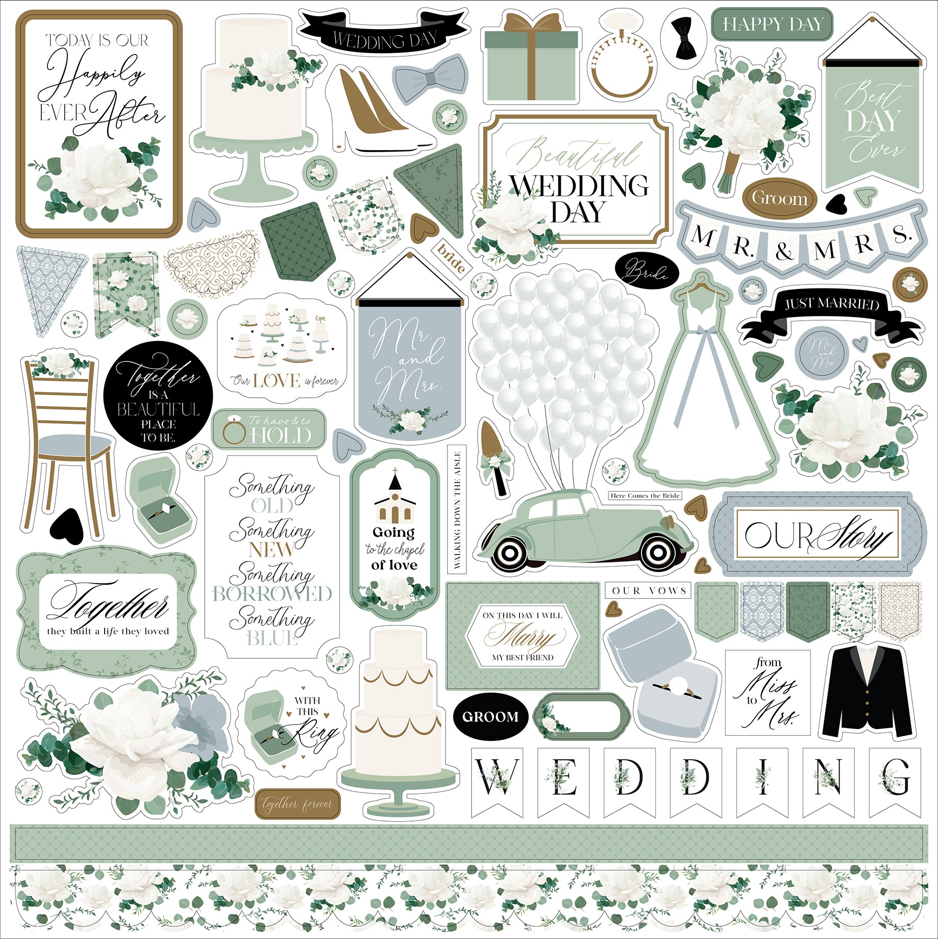 Echo Park Paper | Wedding Bells Scrapbook Stickers echo-park-paper-wedding-bells-scrapbook-stickers