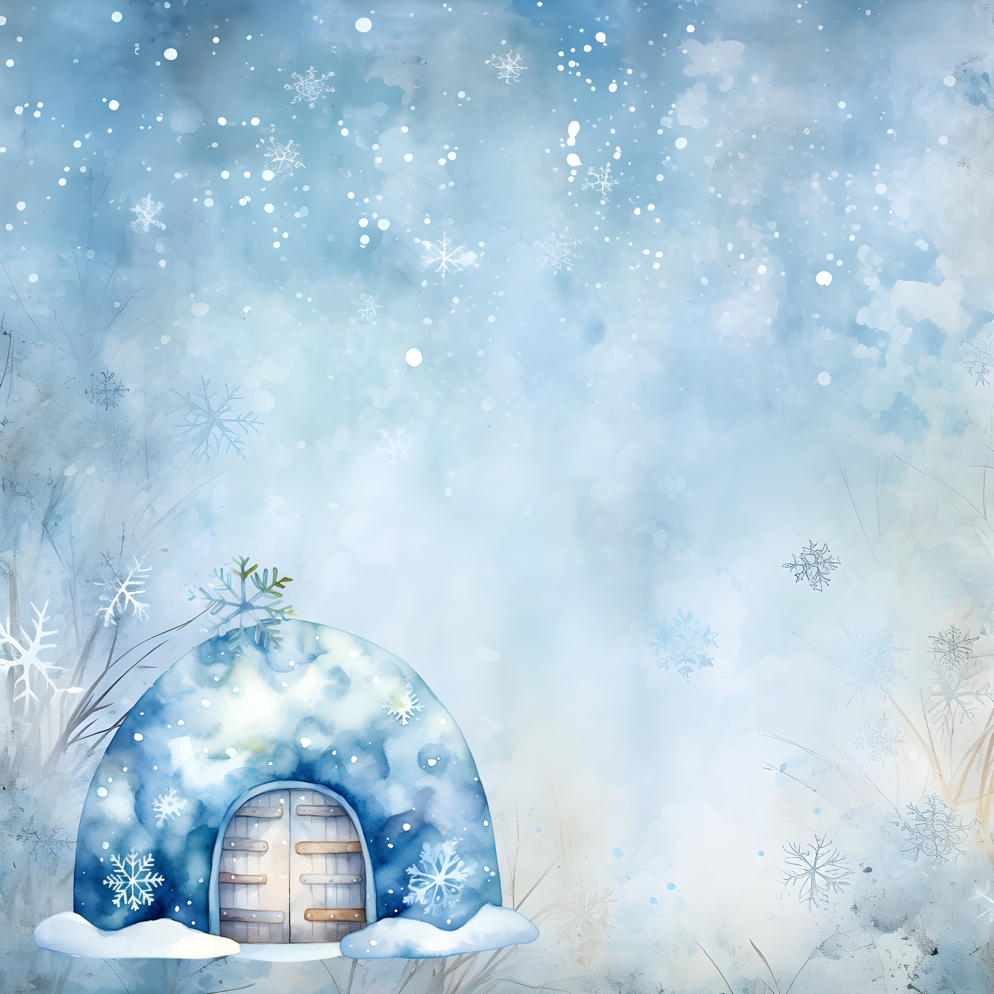 Wonderful Winter Collection Winter Igloo 12 x 12 Double-Sided Scrapbook Paper by SSC Designs