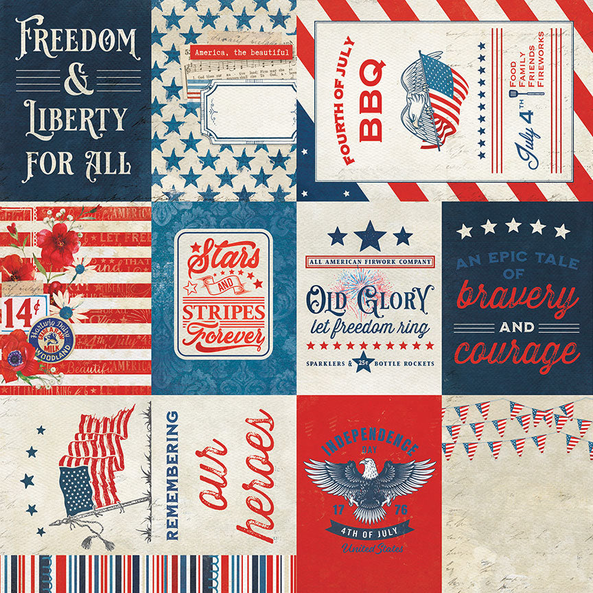 With Liberty Collection Old Glory 12 x 12 Double-Sided Scrapbook Paper by Photo Play Paper