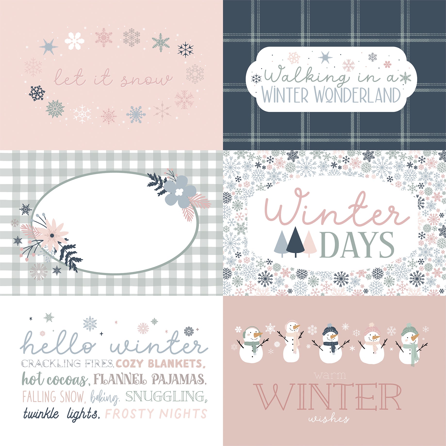 Winterland Collection 6x4 Journaling Cards 12 x 12 Double-Sided Scrapbook Paper by Echo Park Paper