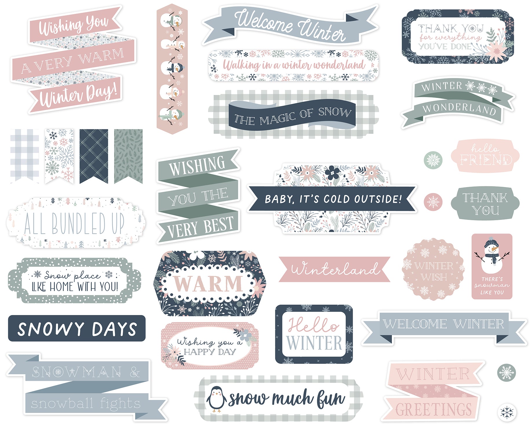 Winterland Collection Scrapbook Titles & Phrases by Echo Park Paper