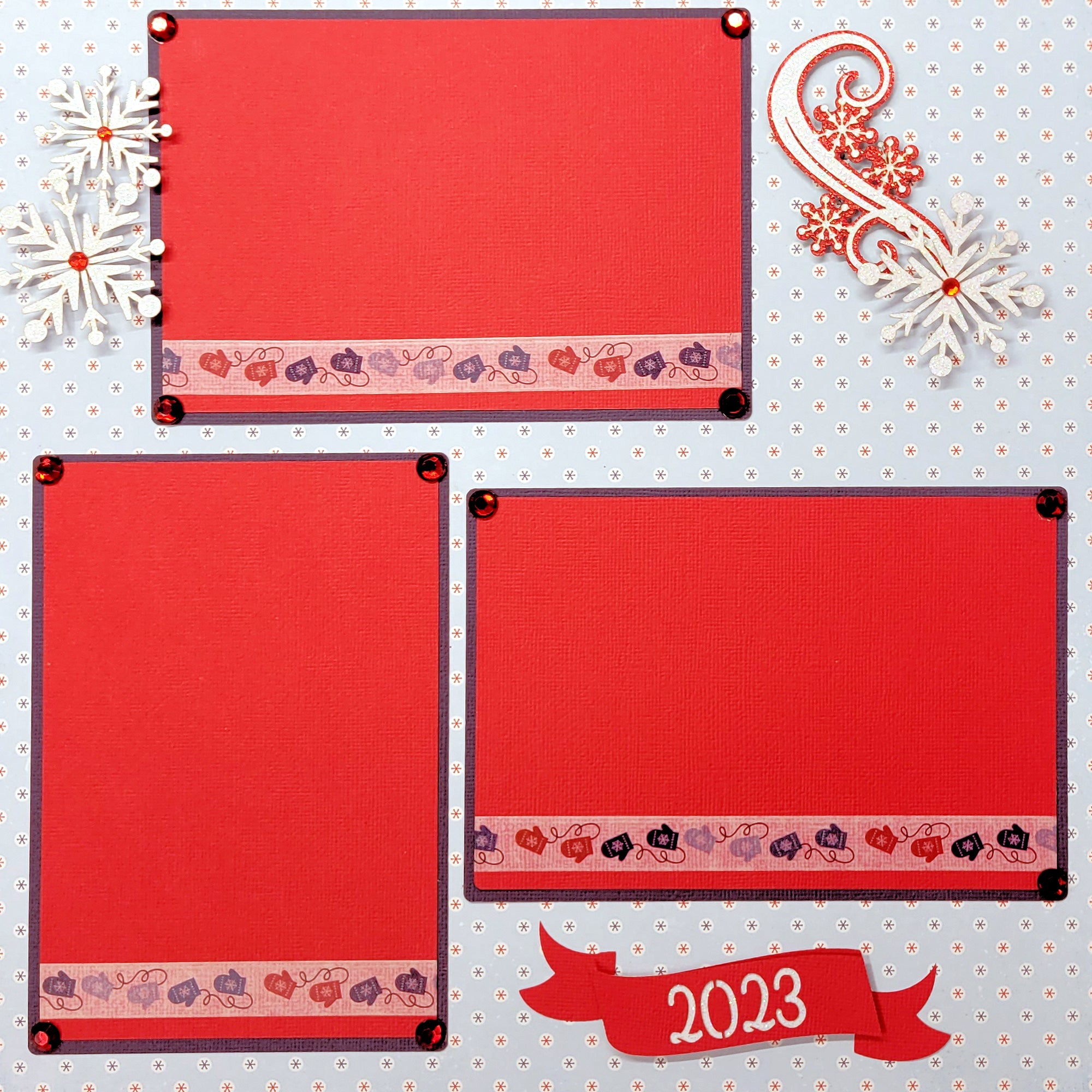 Winter Wonderland (2) - 12 x 12 Pages, Fully-Assembled & Hand-Crafted 3D Scrapbook Premade by SSC Designs