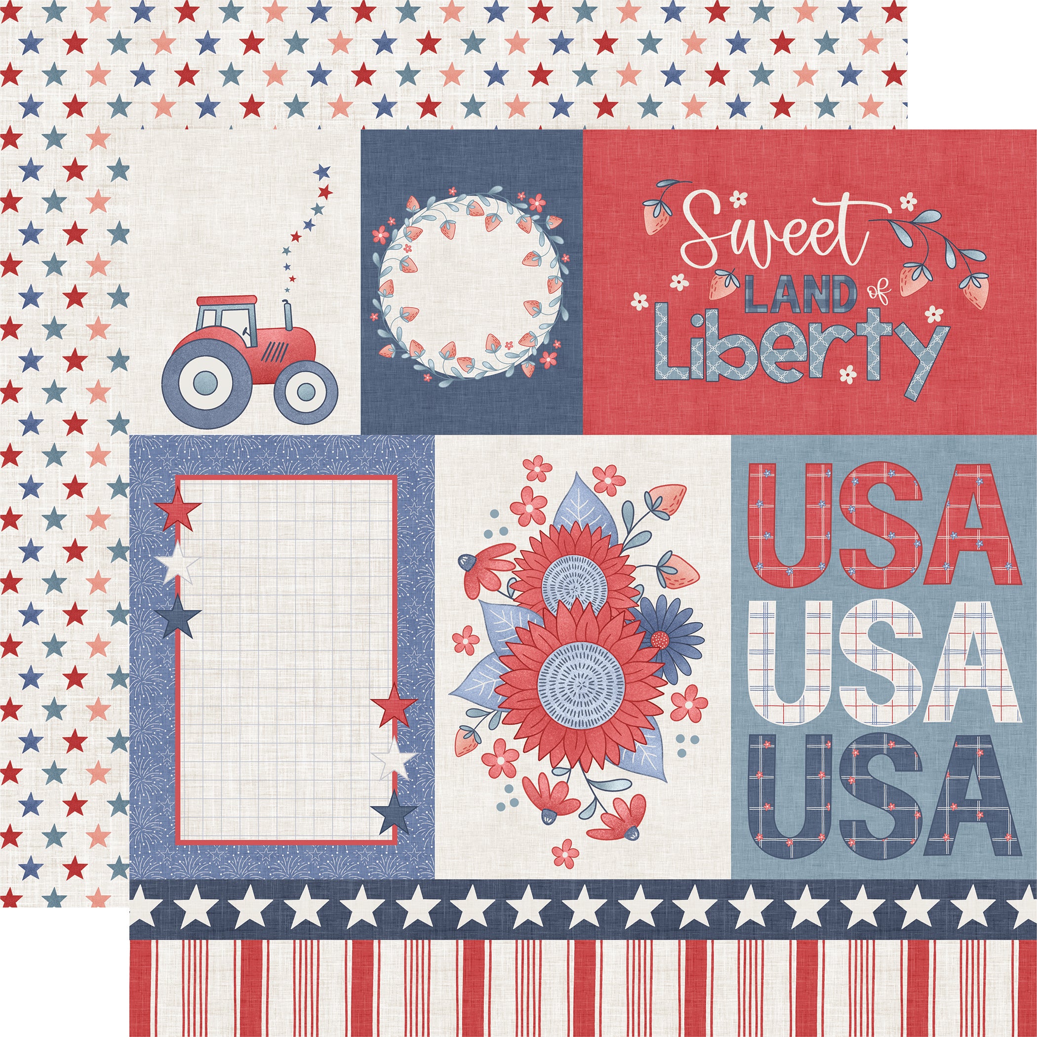 Yankee Doodle 12 x 12 Scrapbook Collection Kit by Echo Park Paper - 13 Pieces