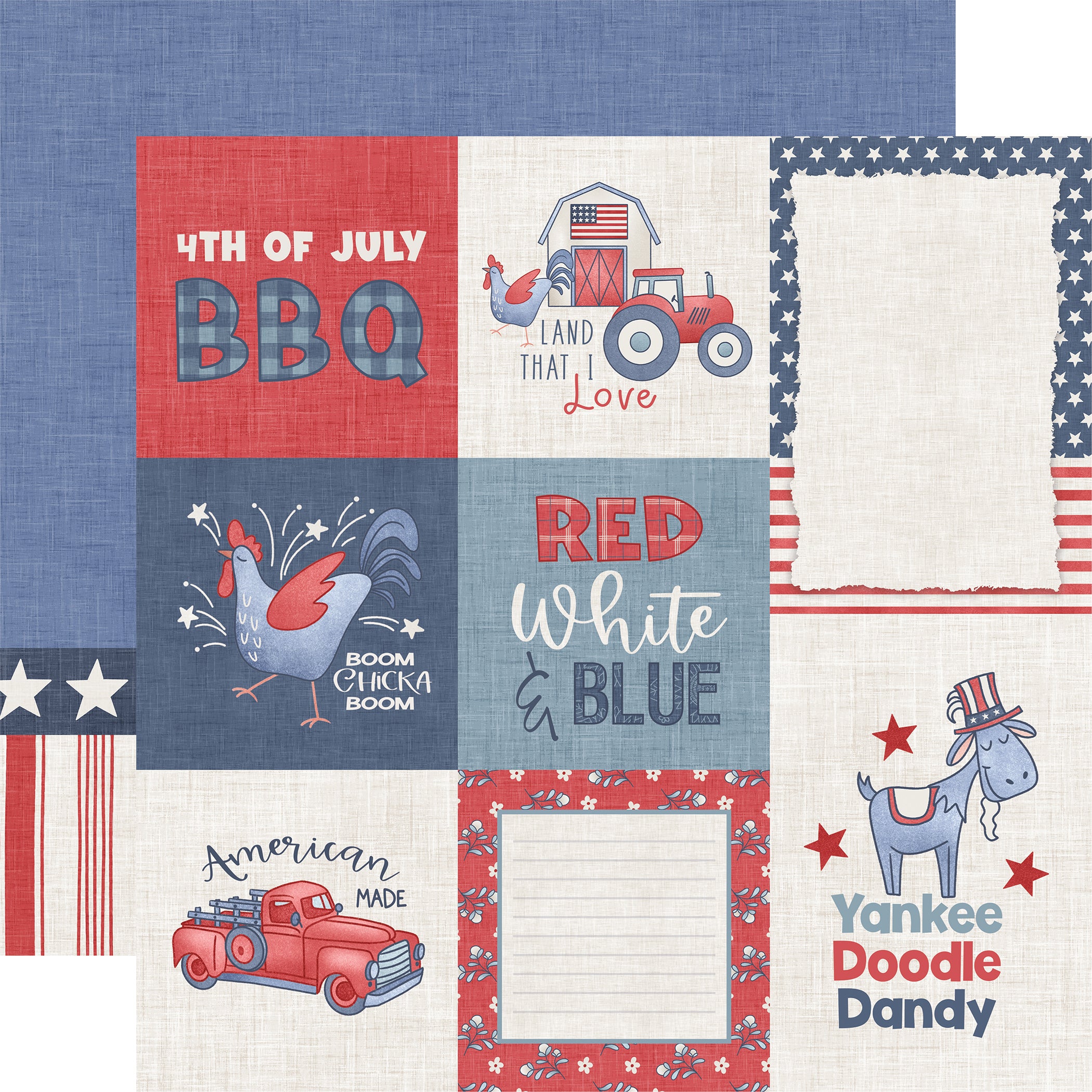 Yankee Doodle 12 x 12 Scrapbook Collection Kit by Echo Park Paper - 13 Pieces