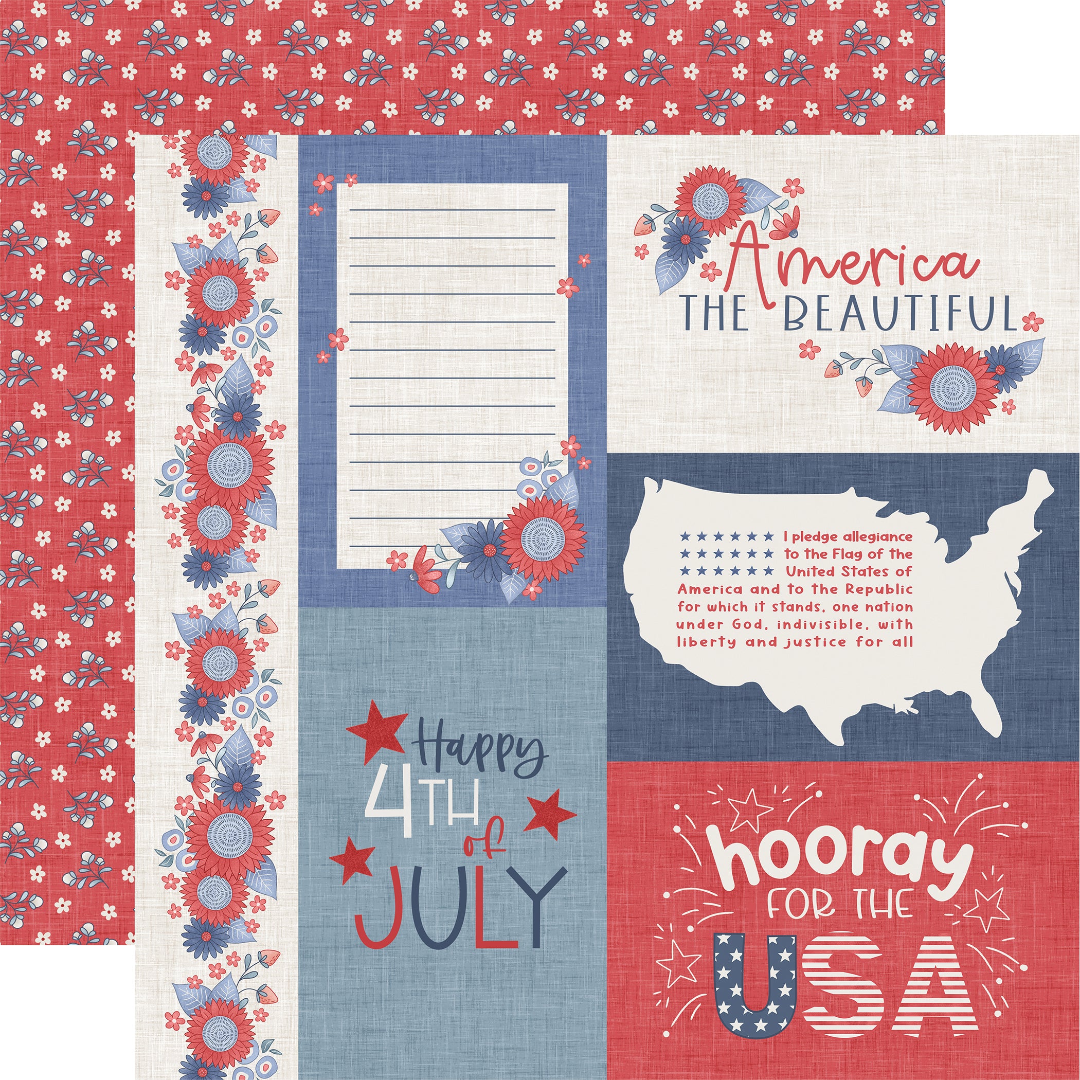 Yankee Doodle 12 x 12 Scrapbook Collection Kit by Echo Park Paper - 13 Pieces