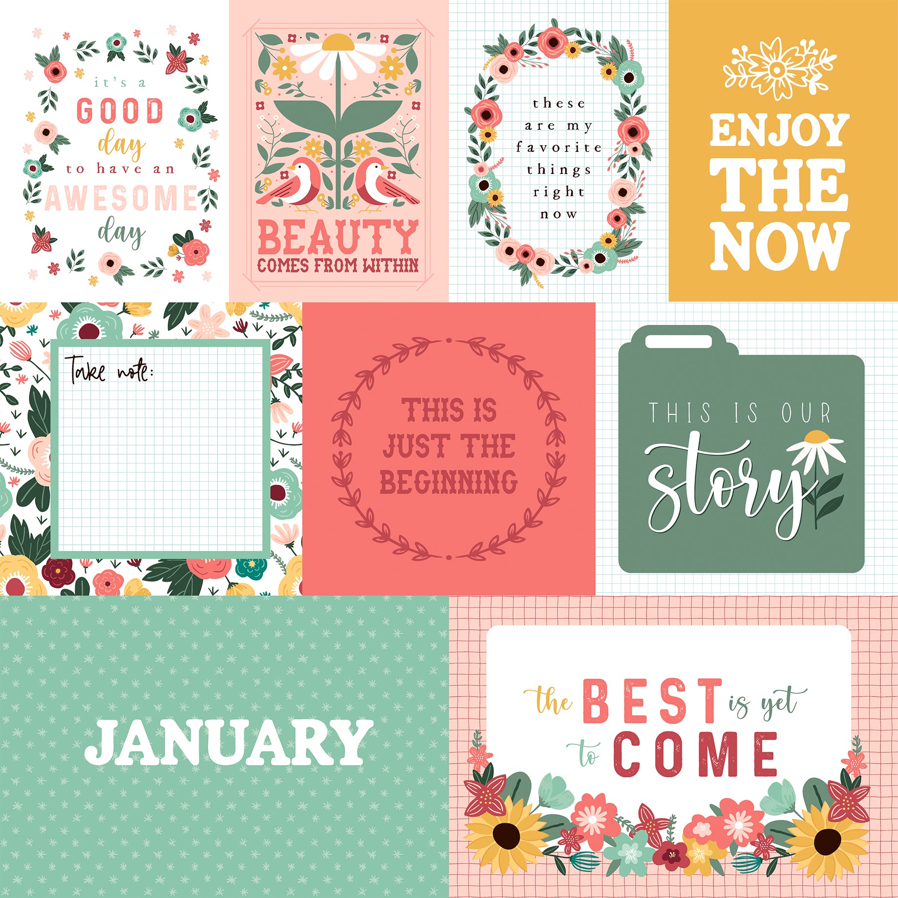 Year In Review Collection January 12 x 12 Double-Sided Scrapbook Paper by Echo Park Paper