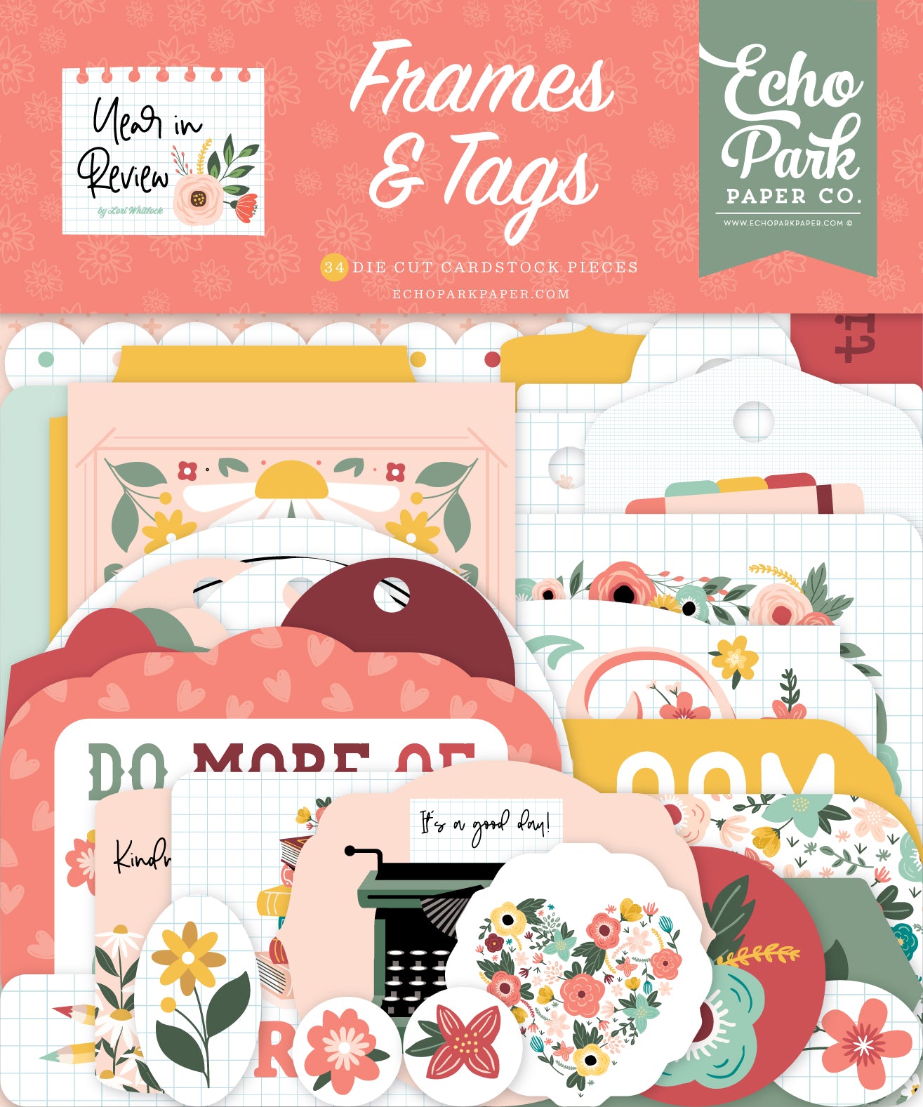 Year In Review Collection 5 x 5 Scrapbook Frames & Tags by Echo Park Paper