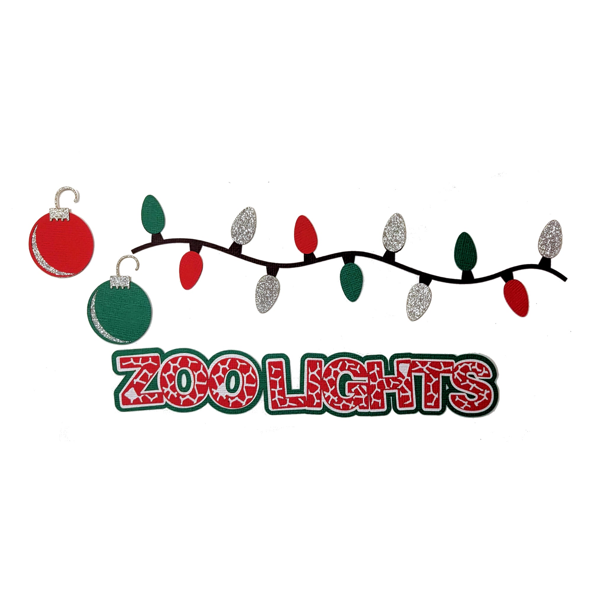 Zoo Lights Title & Accessories 7.5 x 1.25 Fully-Assembled Laser Cut Scrapbook Embellishment by SSC Laser Designs
